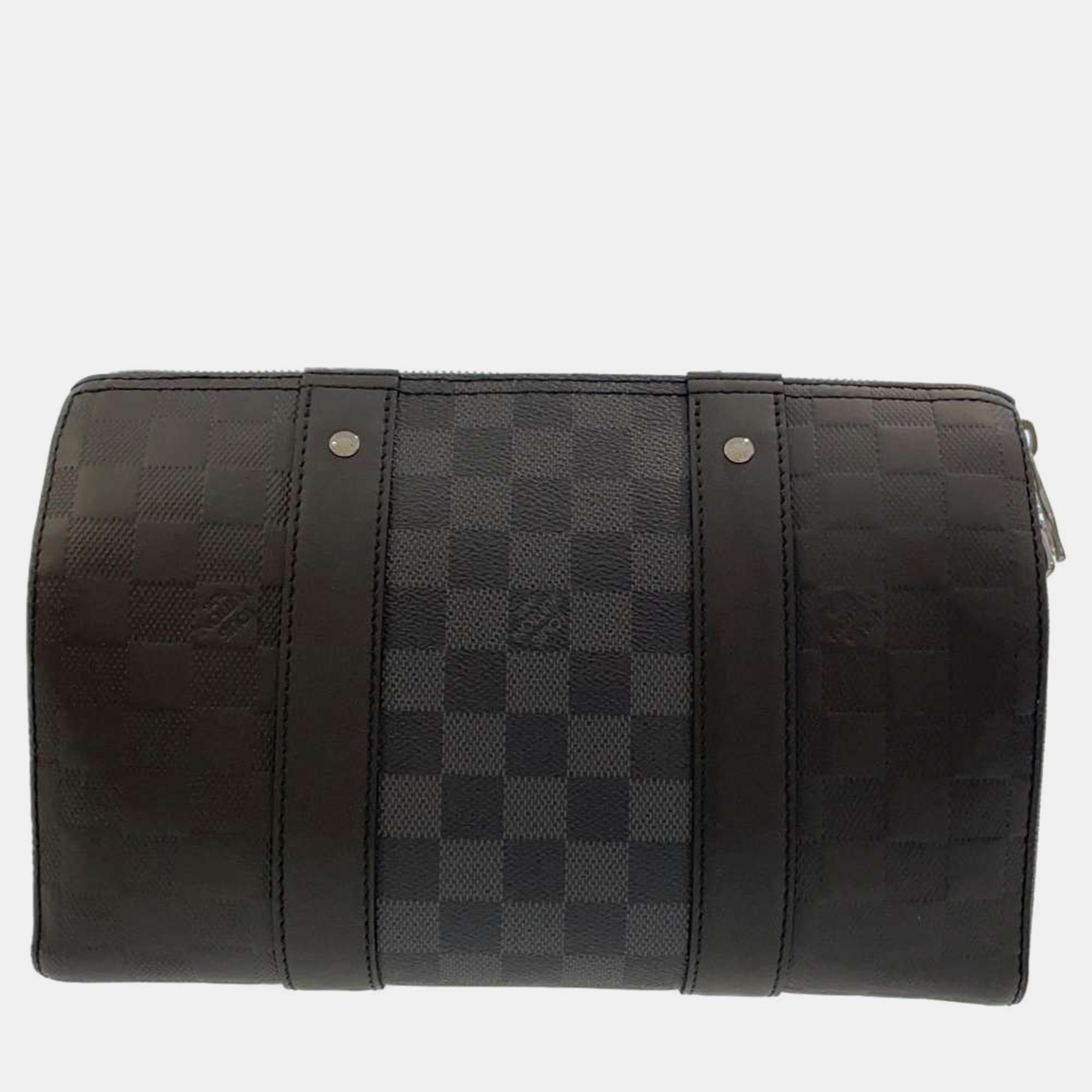 

Louis Vuitton Leather Damier Graphite Leather Damier Graphite City Keepall, Black