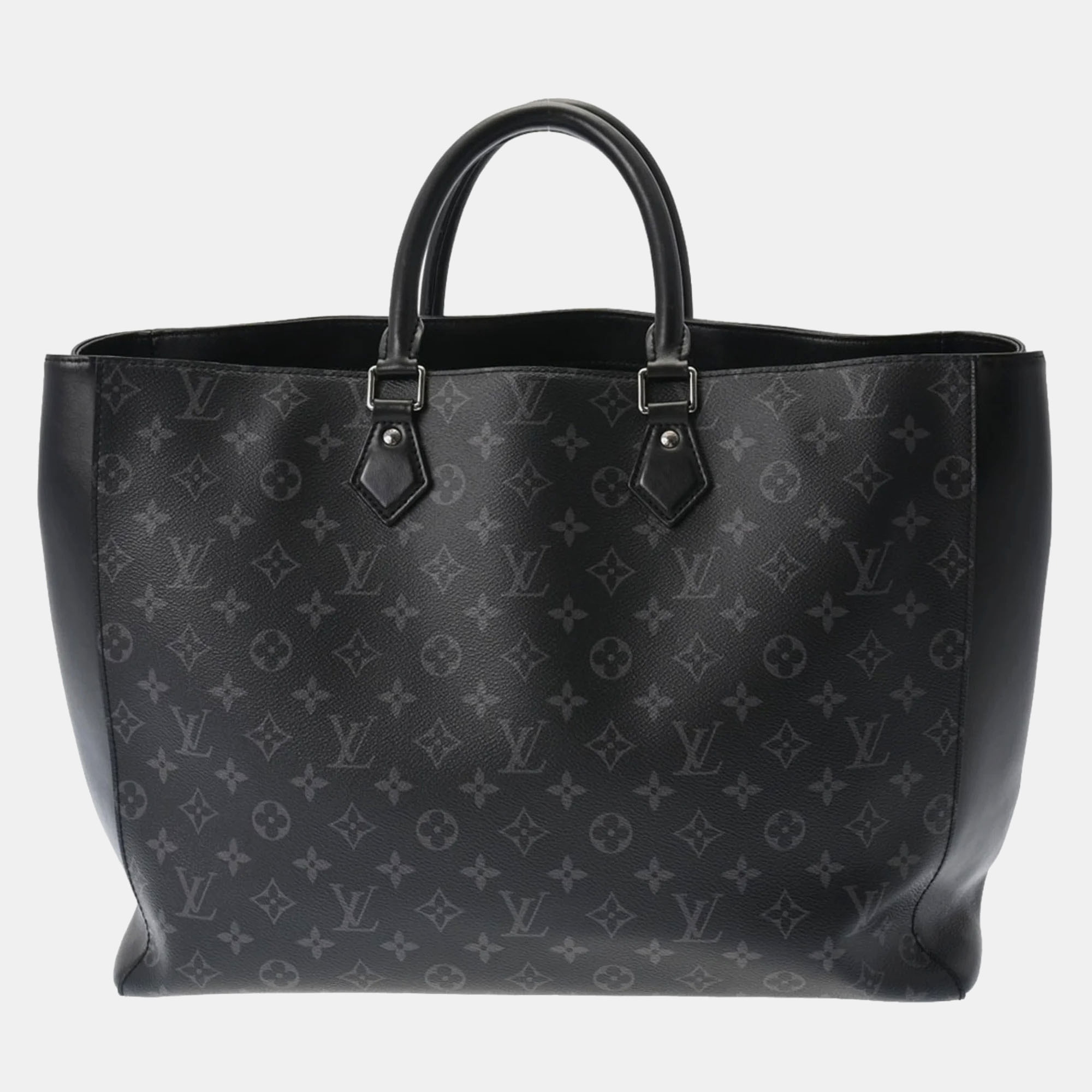 Pre-owned Louis Vuitton Black Monogram Eclipse Coated Canvas Grand Sac Tote Bag