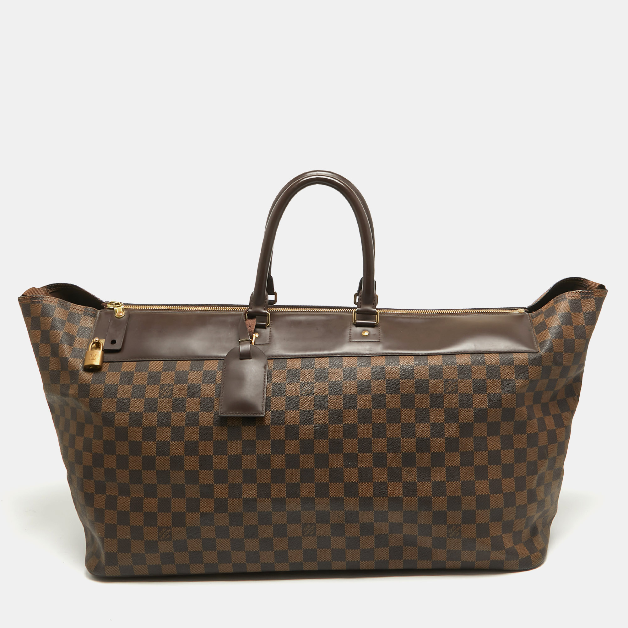 Pre-owned Louis Vuitton Damier Ebene Canvas Greenwich Gm Bag In Brown