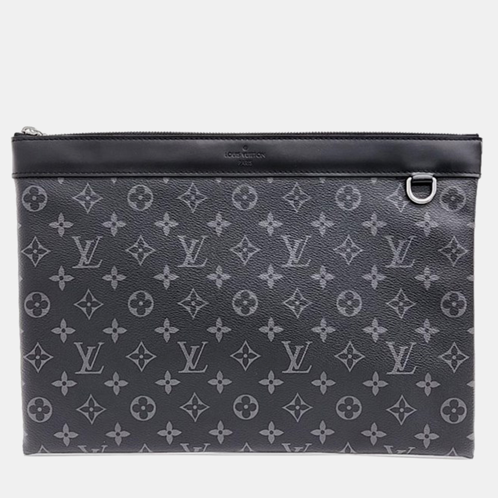 Pre-owned Louis Vuitton Eclipse Pochette Apollo Handbag In Black