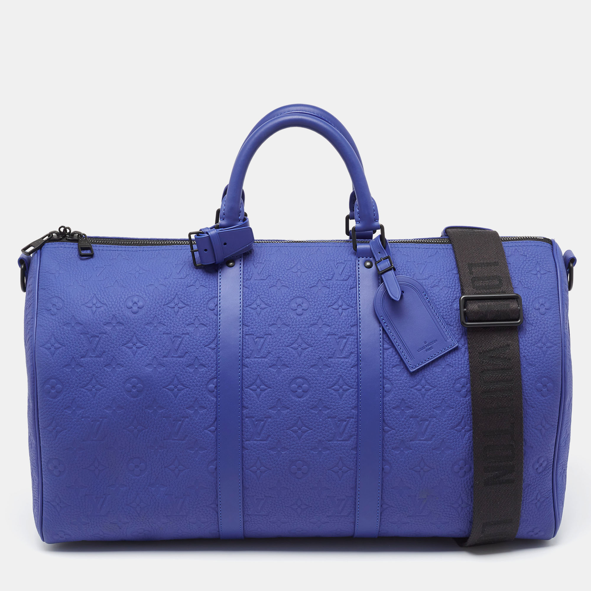 

Louis Vuitton Racing Blue Monogram Empreinte Leather Keepall Bandoulière 50