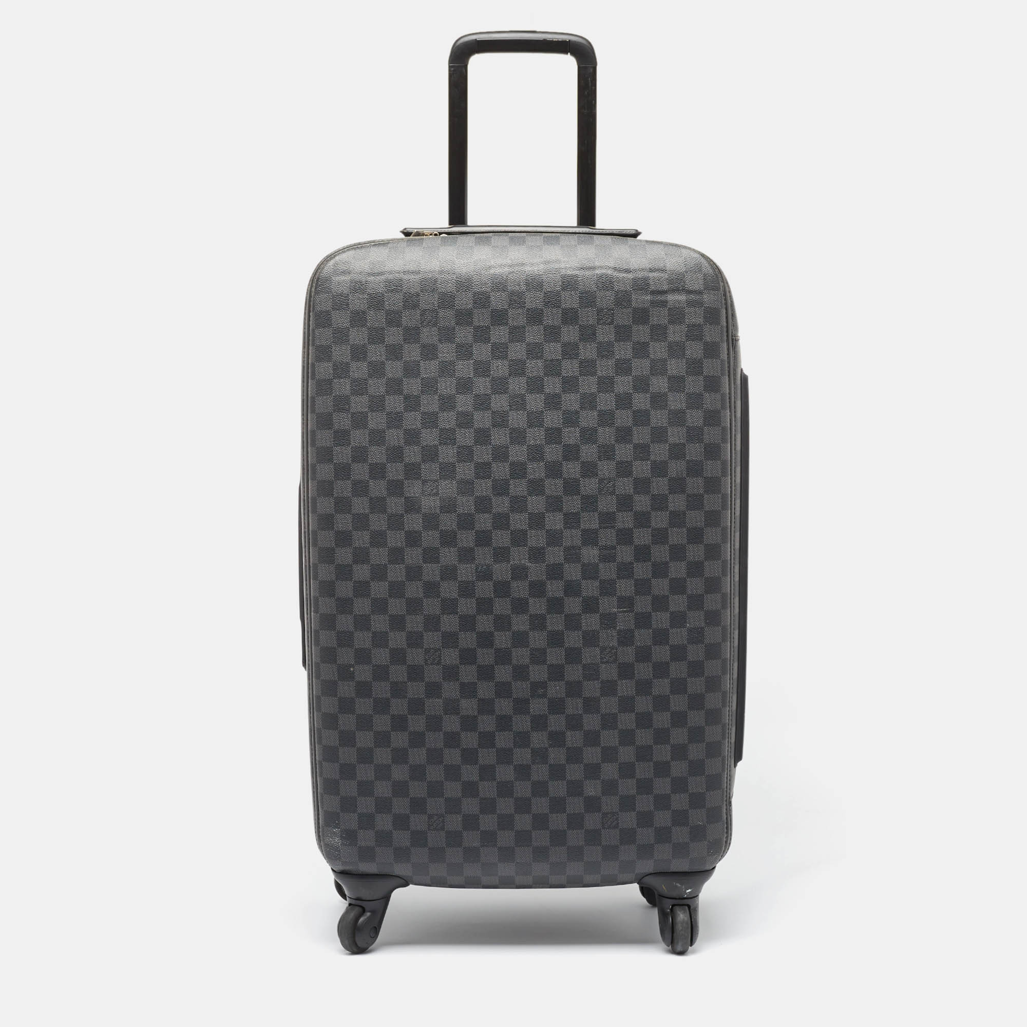 Pre-owned Louis Vuitton Damier Graphite Canvas Zephyr 70 Rolling Suitcase In Black