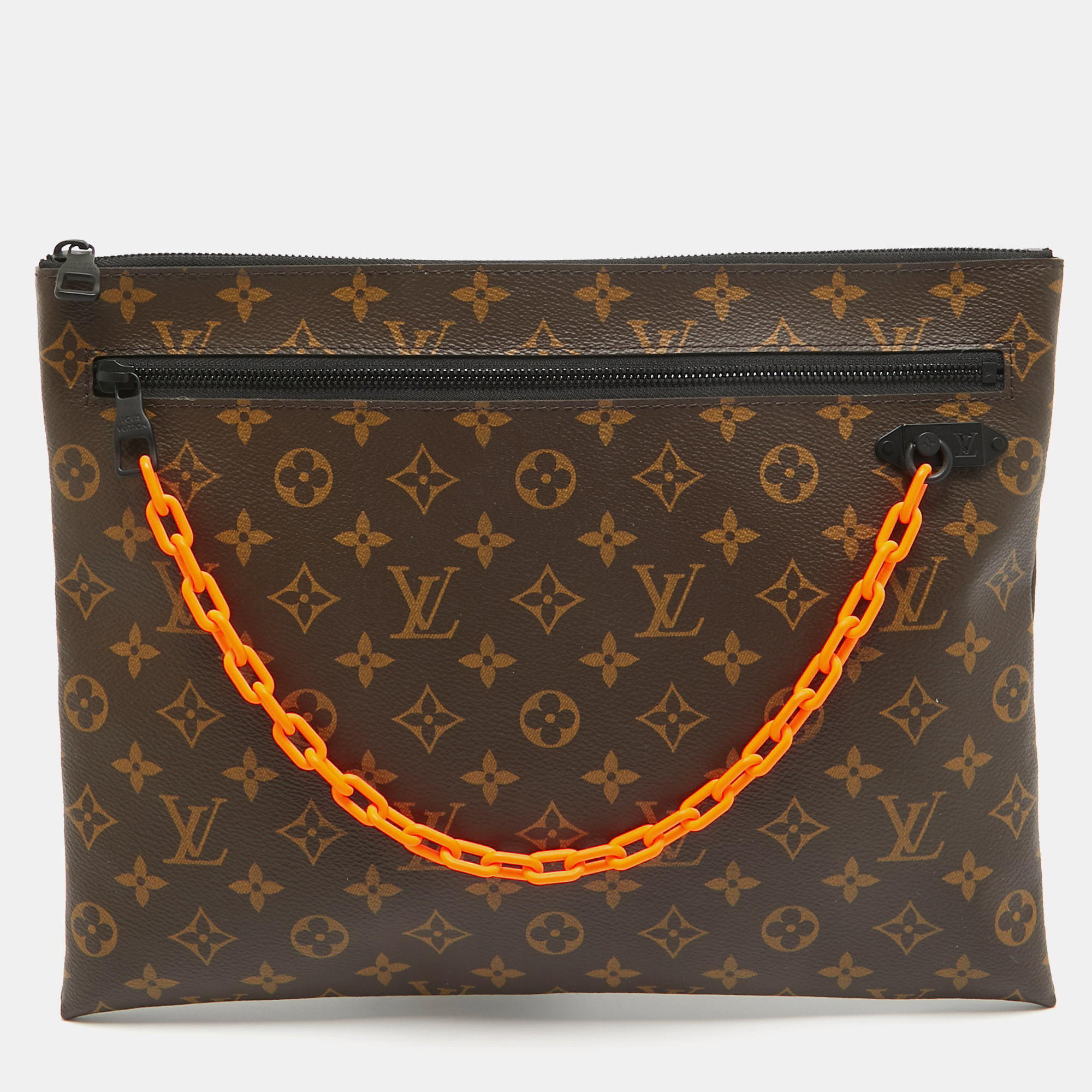 Pre-owned Louis Vuitton Monogram Canva Solar Ray A4 Pochette In Brown