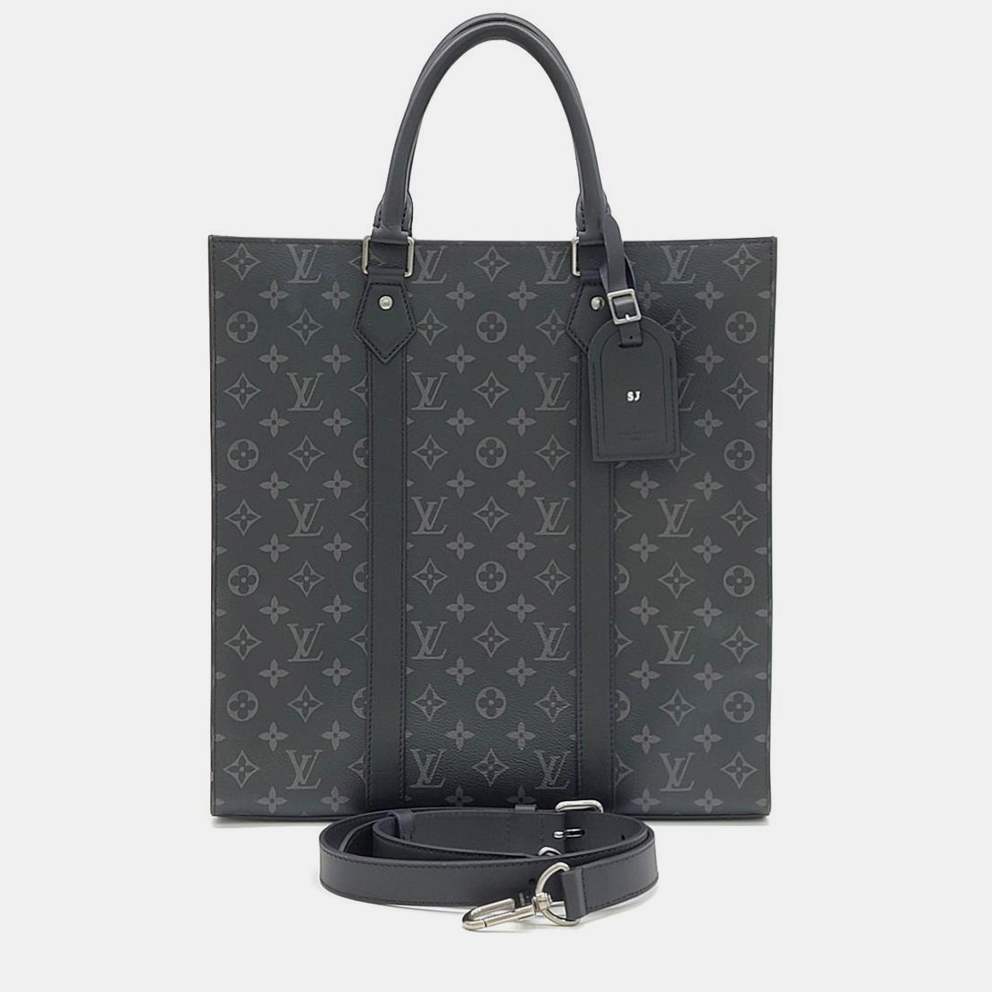 Pre-owned Louis Vuitton Eclipse Sac Plat M46452 Handbag In Black