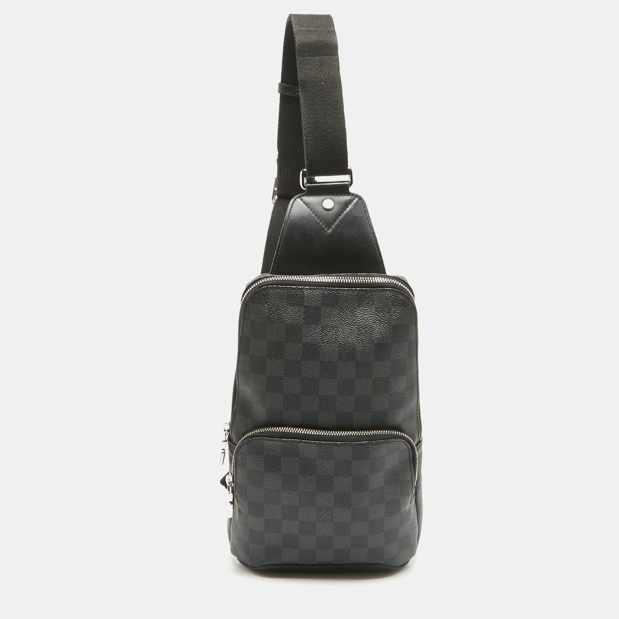 Pre-owned Louis Vuitton Damier Graphite Avenue Sling Bag In Black