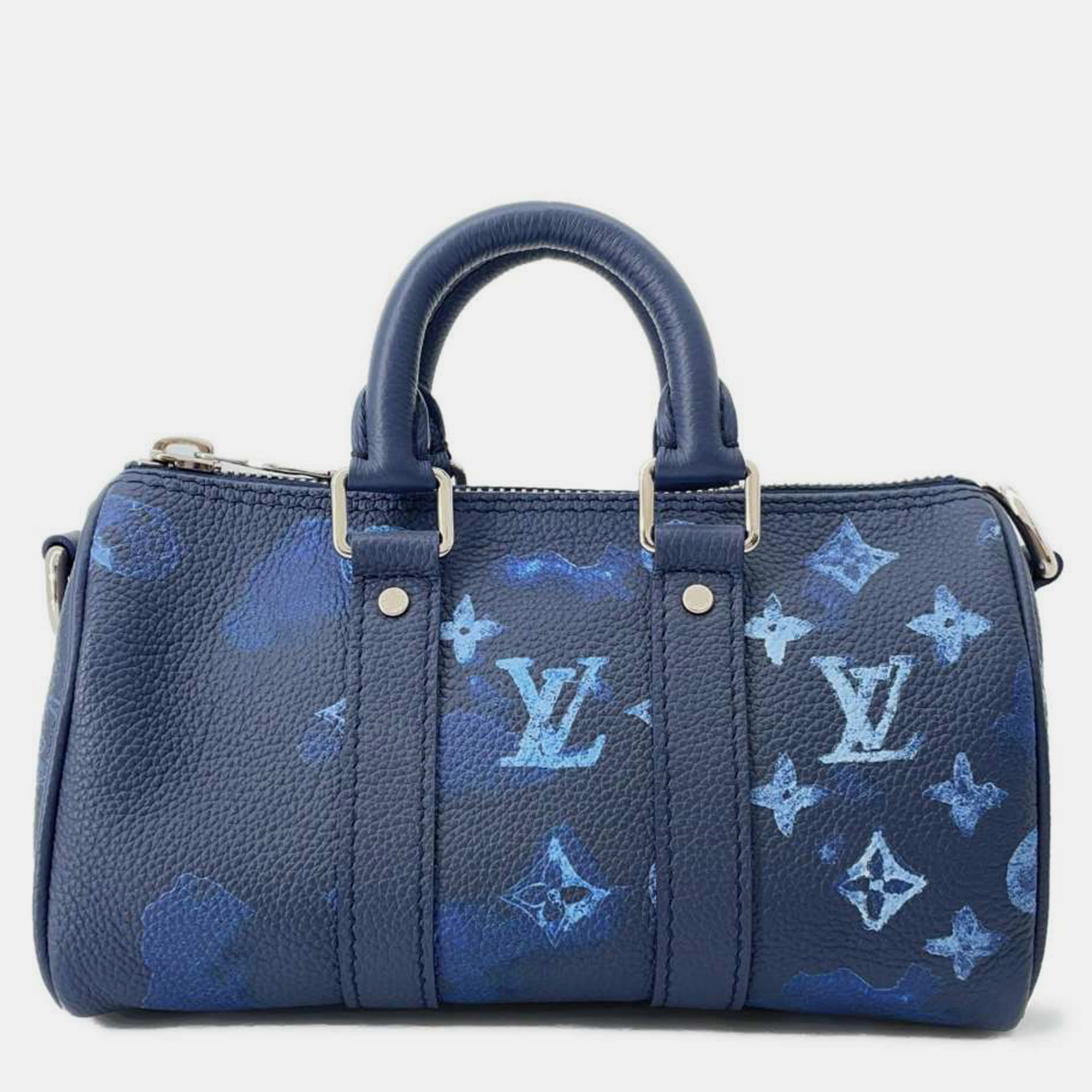 

Louis Vuitton Navy Blue Taurillon Leather XS Ink Watercolor Keepall Duffel Bag