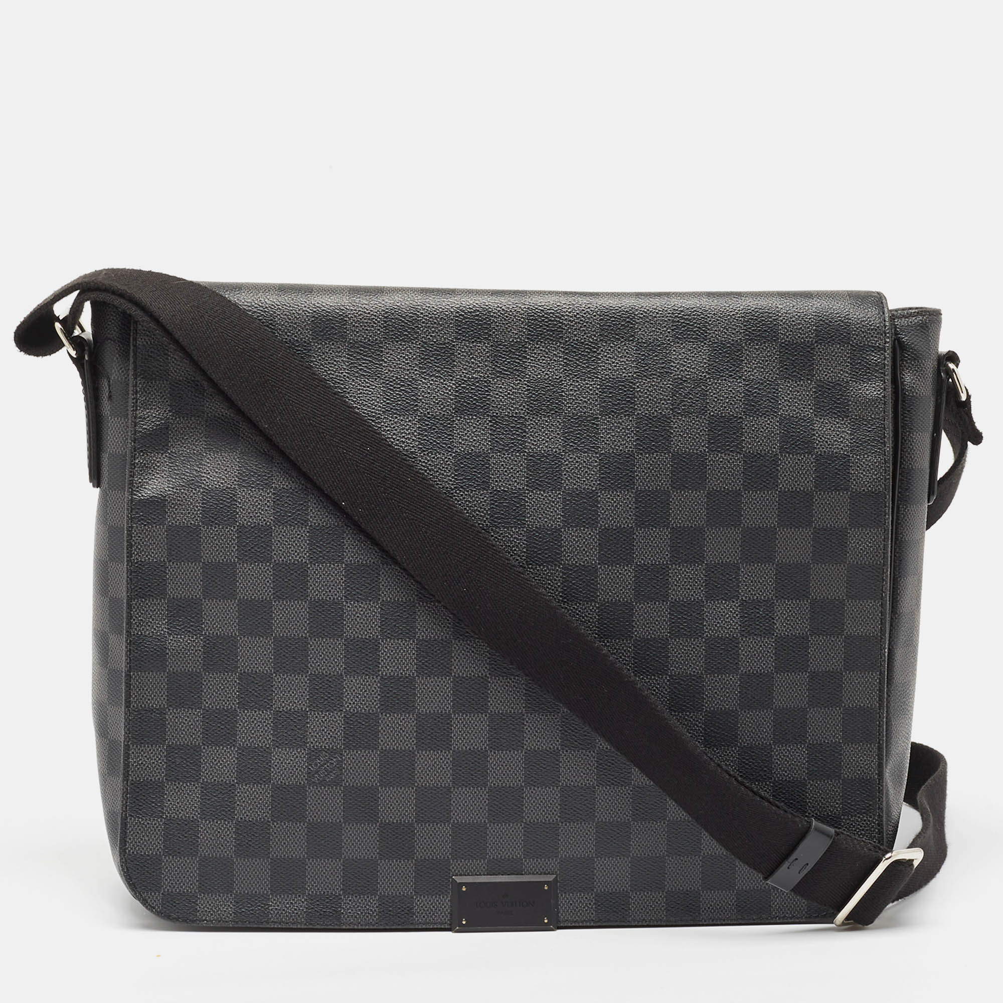 

Louis Vuitton Damier Graphite Canvas District MM Bag, Black