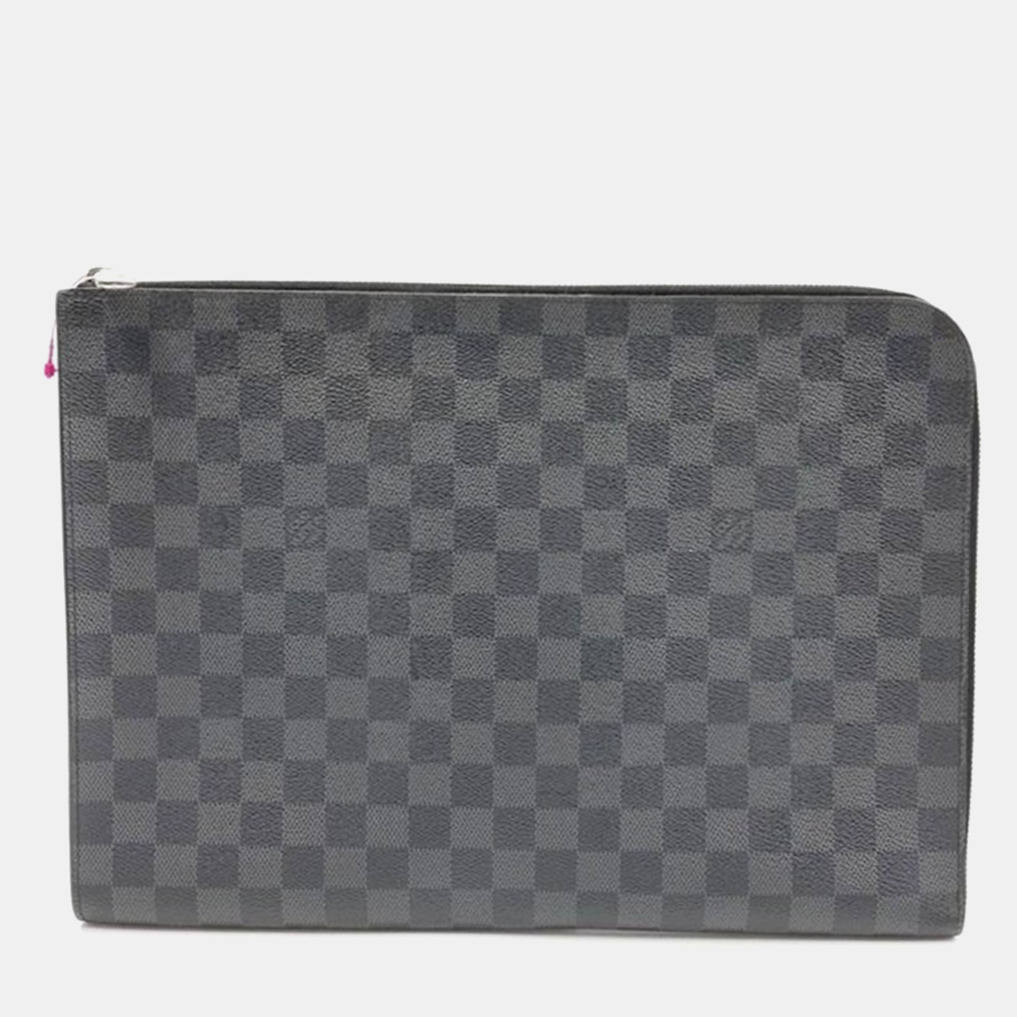 

Louis Vuitton Graphite Pochette Jour GM Handbag, Black