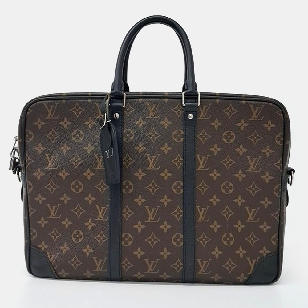 

Louis Vuitton Macassar Porte Documents Voyage GM Bag, Brown