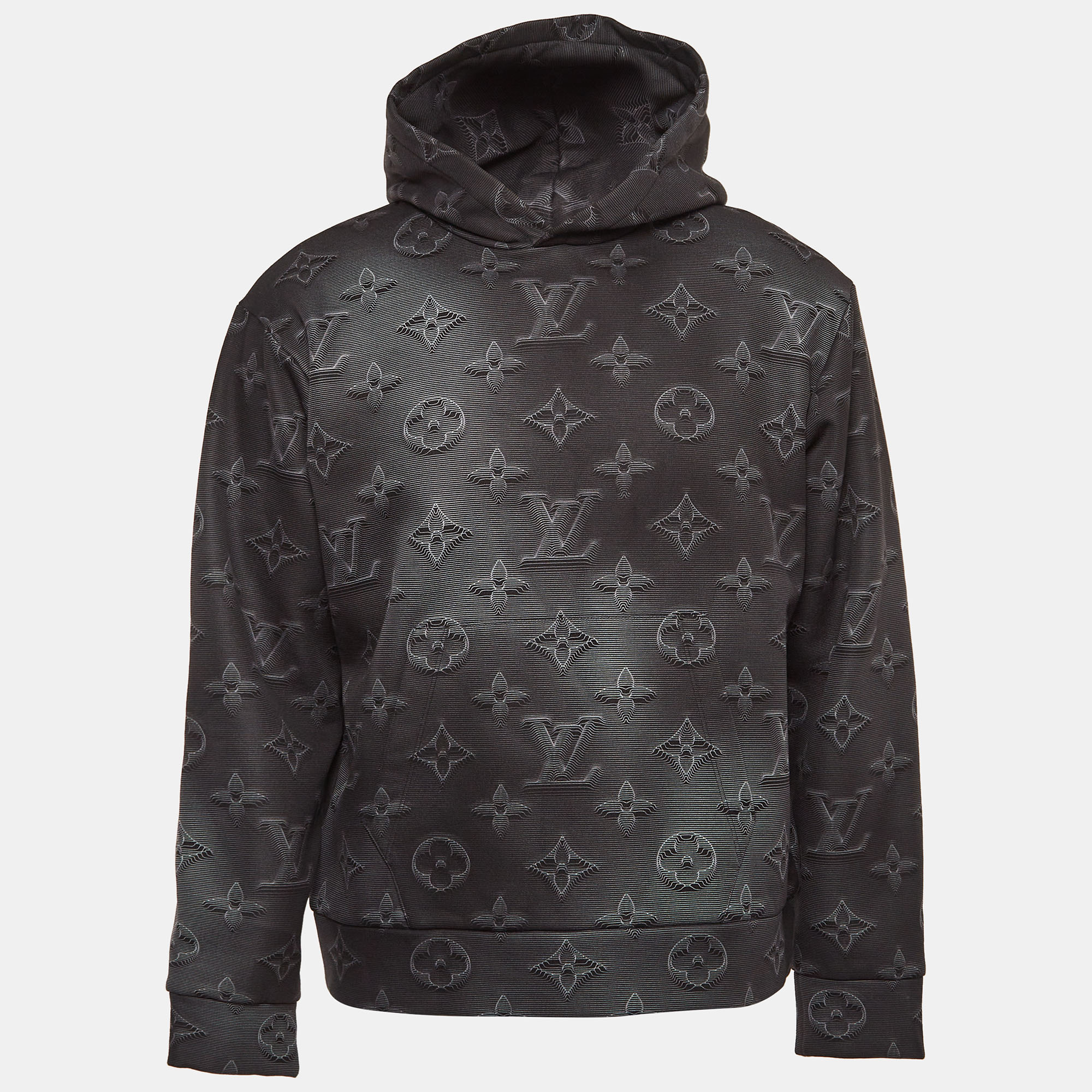 

Louis Vuitton Grey 3D Monogram Cotton Knit Hoodie M