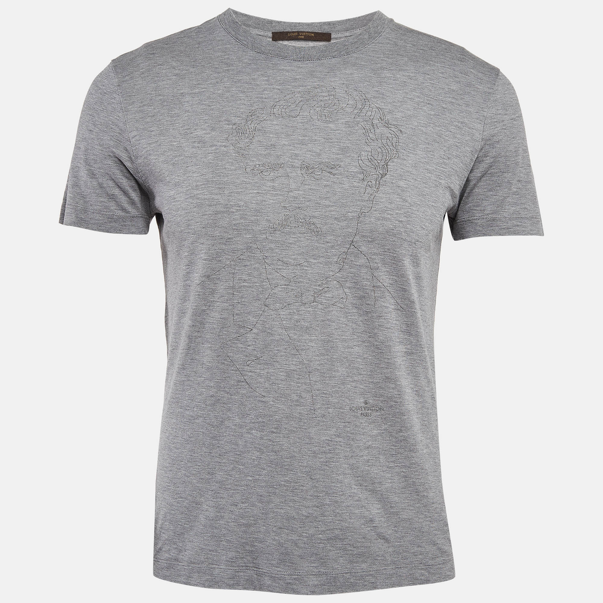 

Louis Vuitton Grey Printed Jersey Crew Neck T-Shirt XS