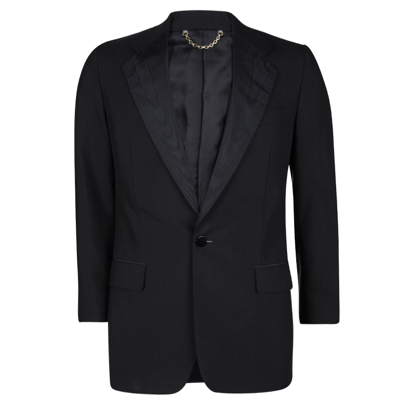 Buy Louis Vuitton Black Wool Contrast Lapel Detail Blazer XL 103948 at ...