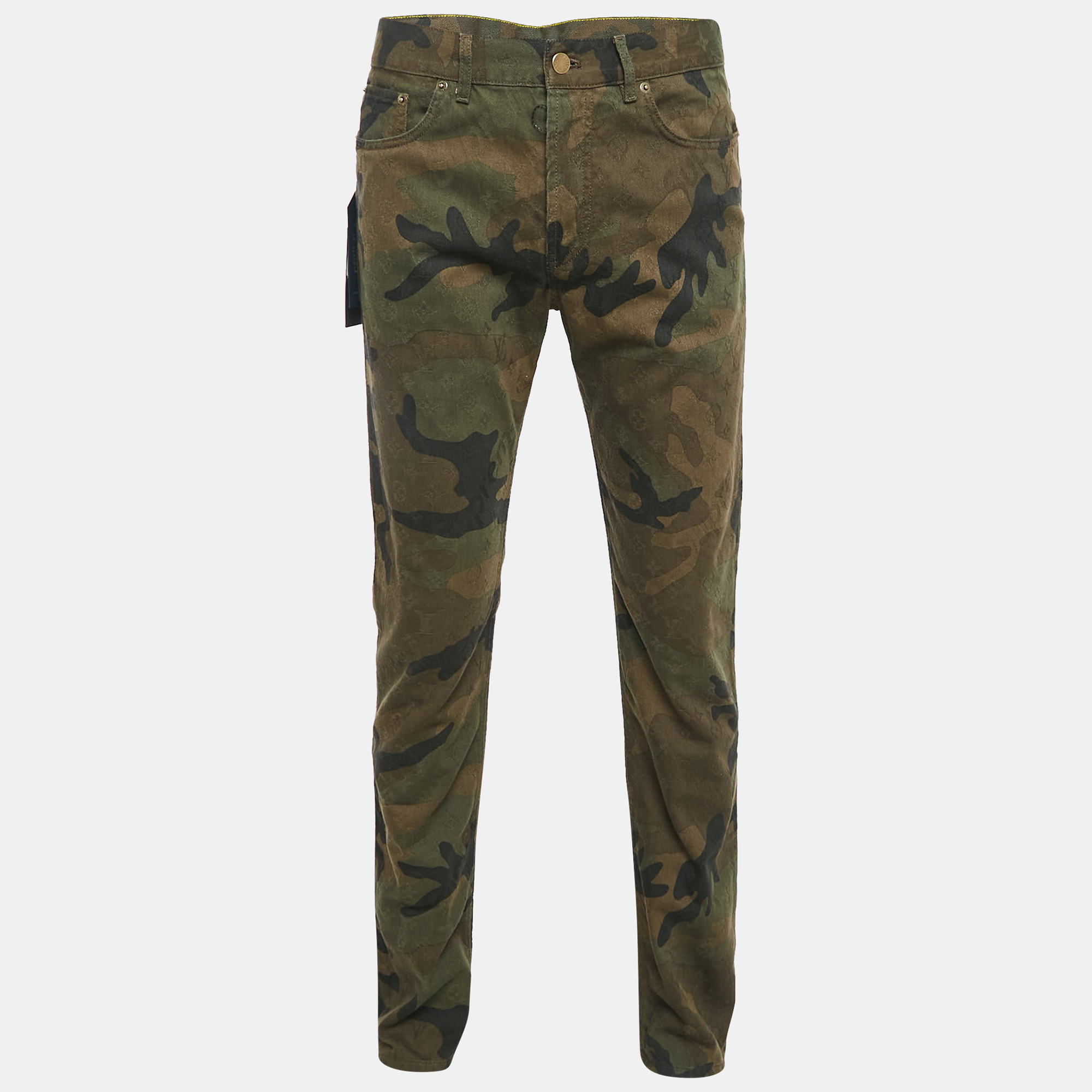 

Louis Vuitton X Supreme Camouflage Monogram Jacquard Regular Fit Jeans M, Green