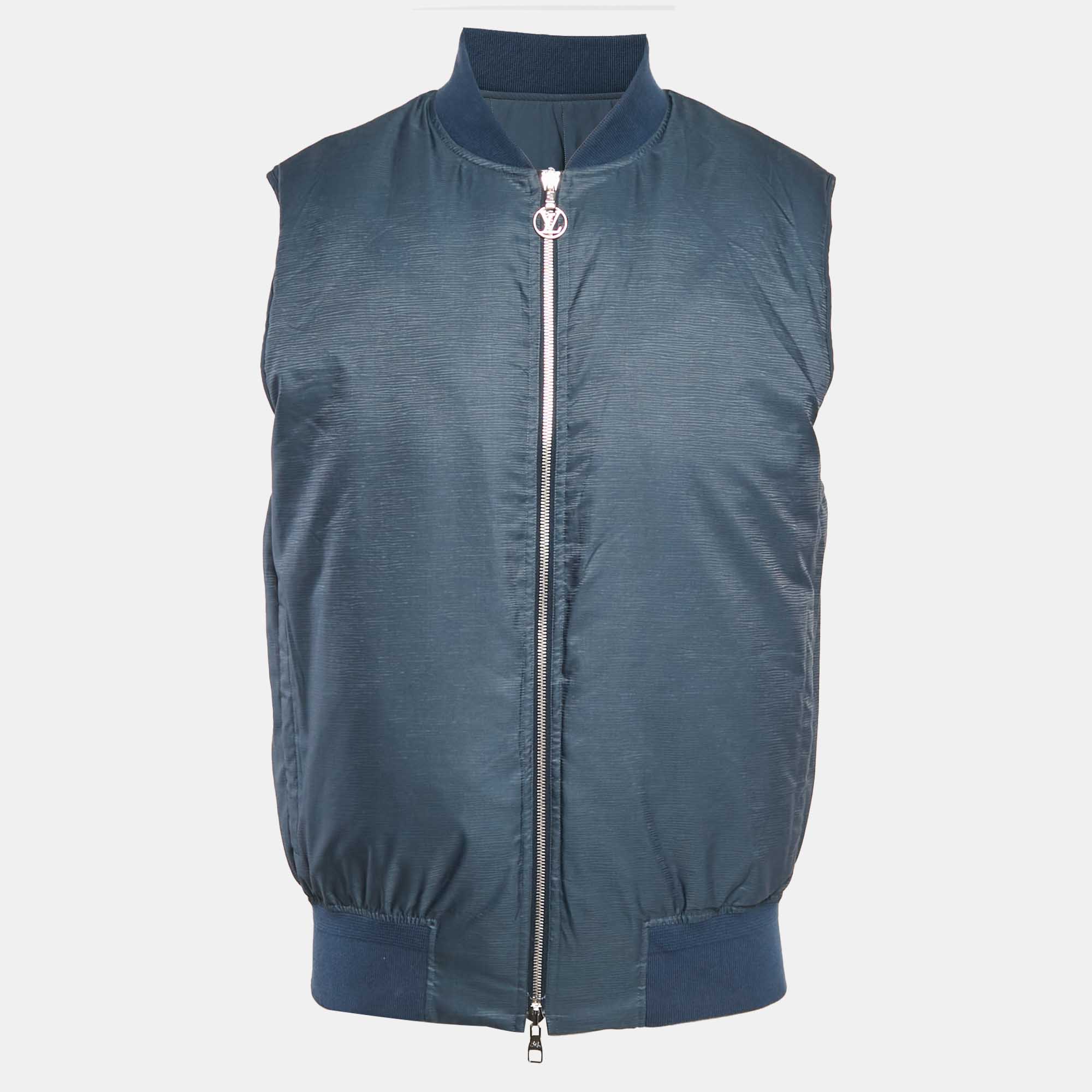 

Louis Vuitton Nylon Padded Reversible Down Gilet XL, Blue