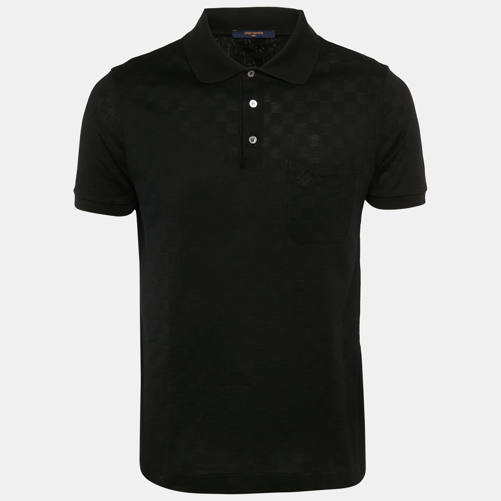 

Louis Vuitton Black Cotton Damier Pique Polo T-Shirt M