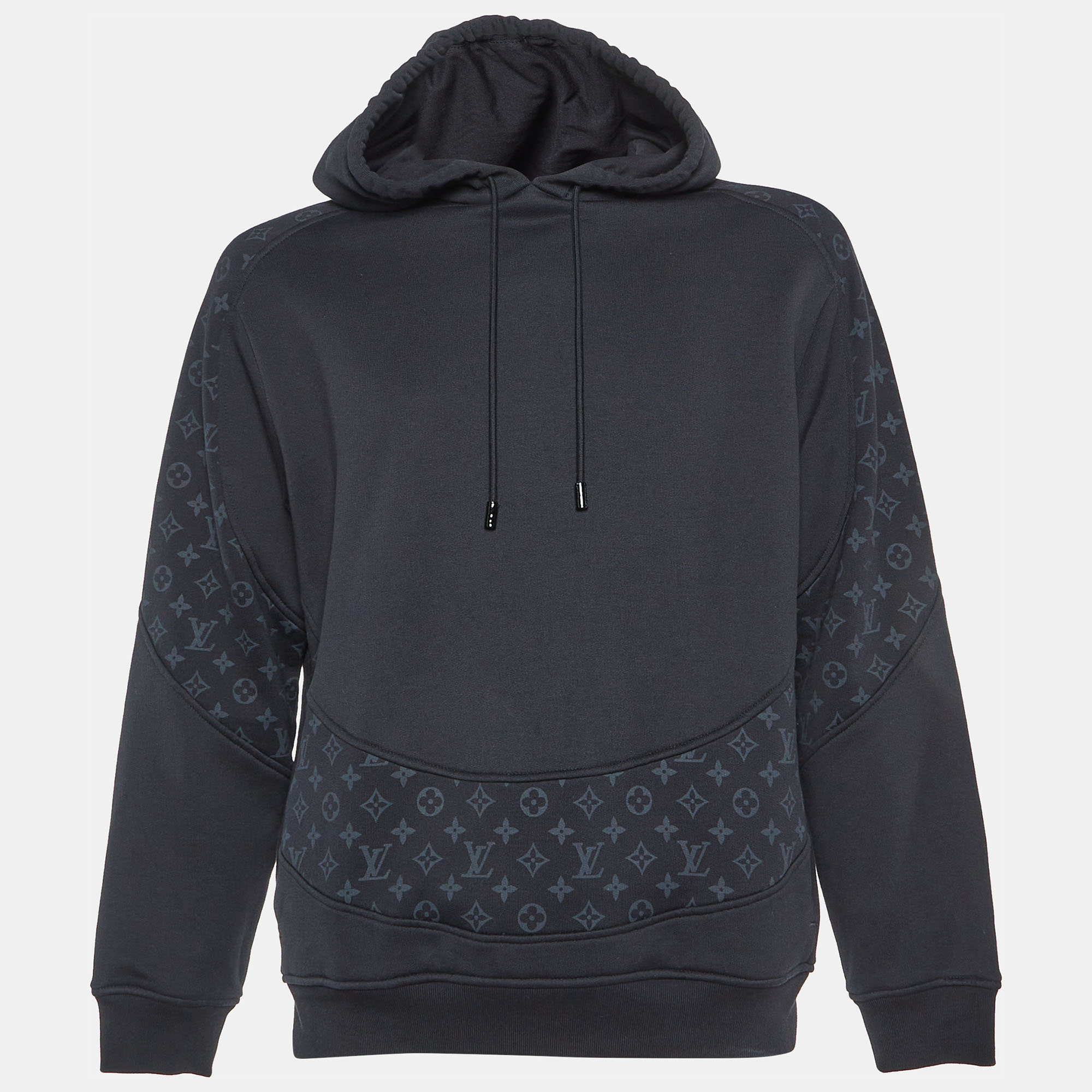 

Louis Vuitton Black Cotton Circle Cut Pull-Over Hoodie L