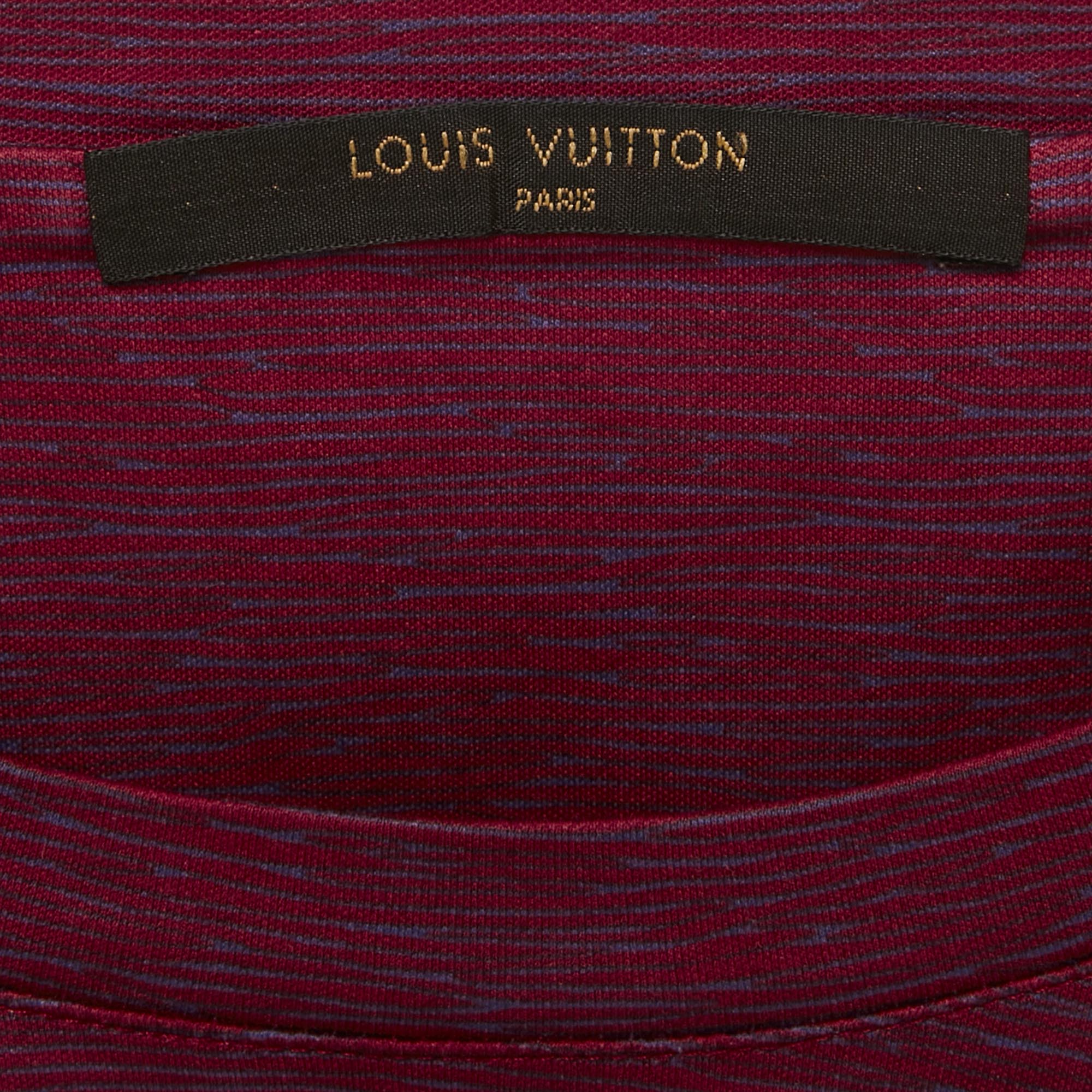 Louis Vuitton Red Printed Jersey Round Neck T-Shirt XL 