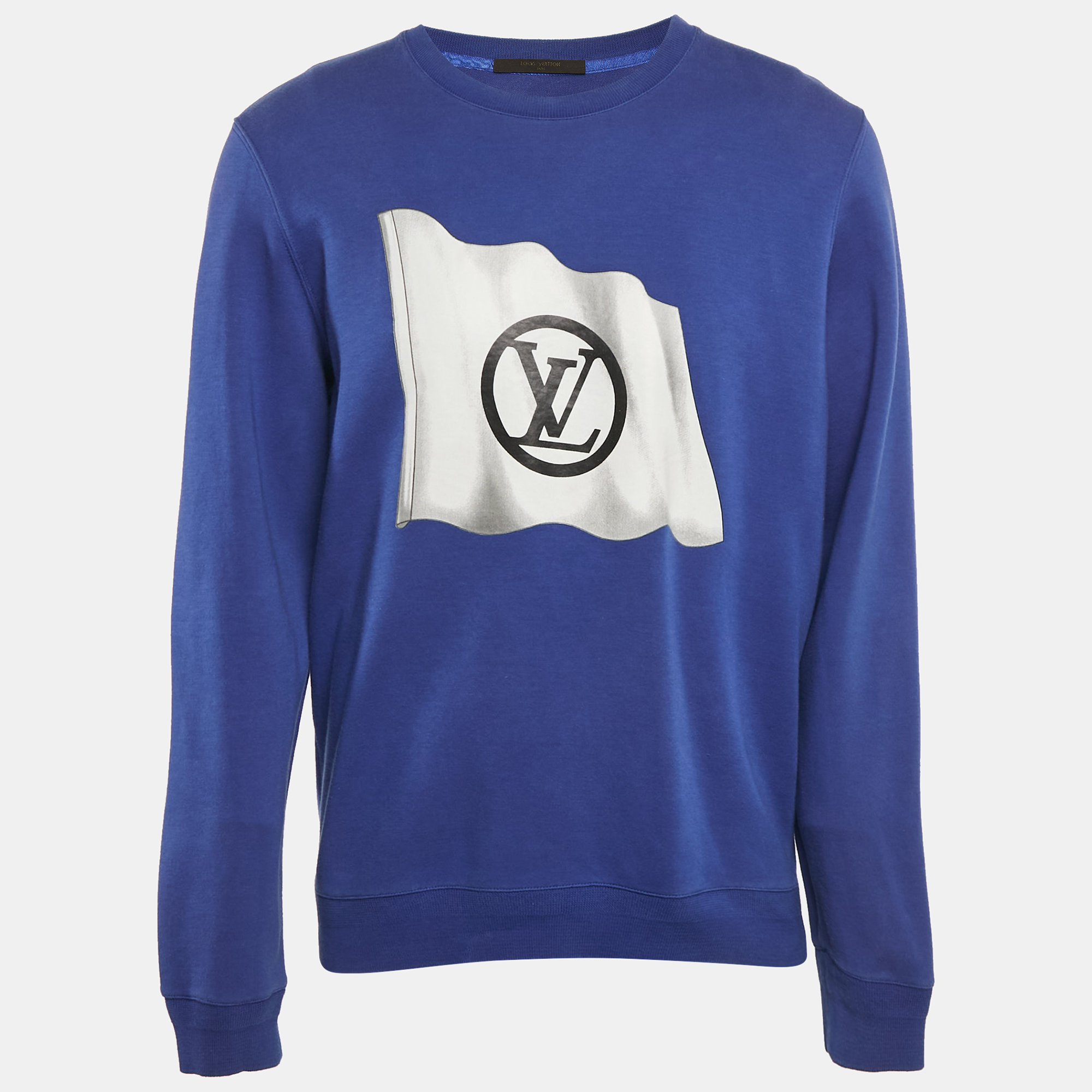 

Louis Vuitton Blue Flag Print Cotton Blend Sweatshirt XXL