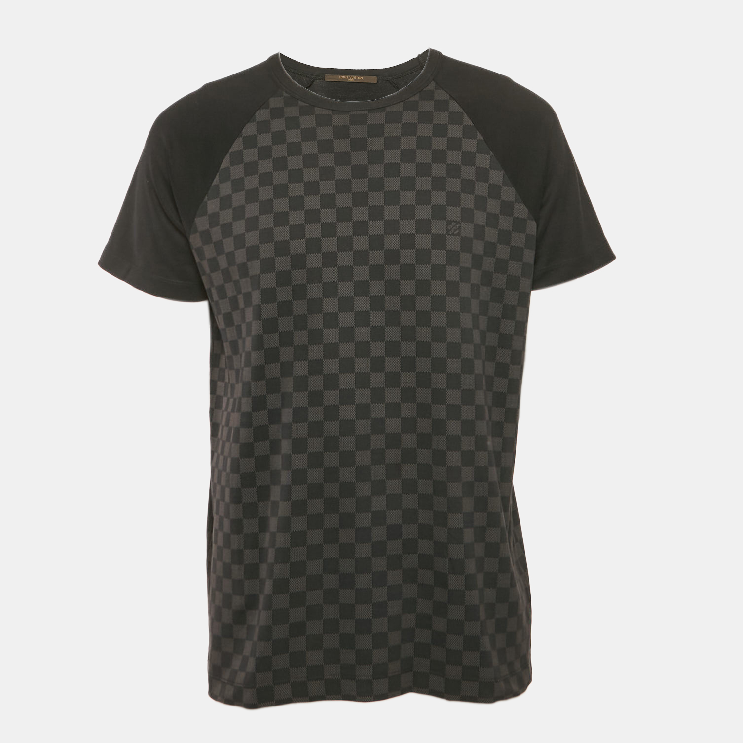 

Louis Vuitton Black Damier Print Jersey Raglan Sleeve T-Shirt L