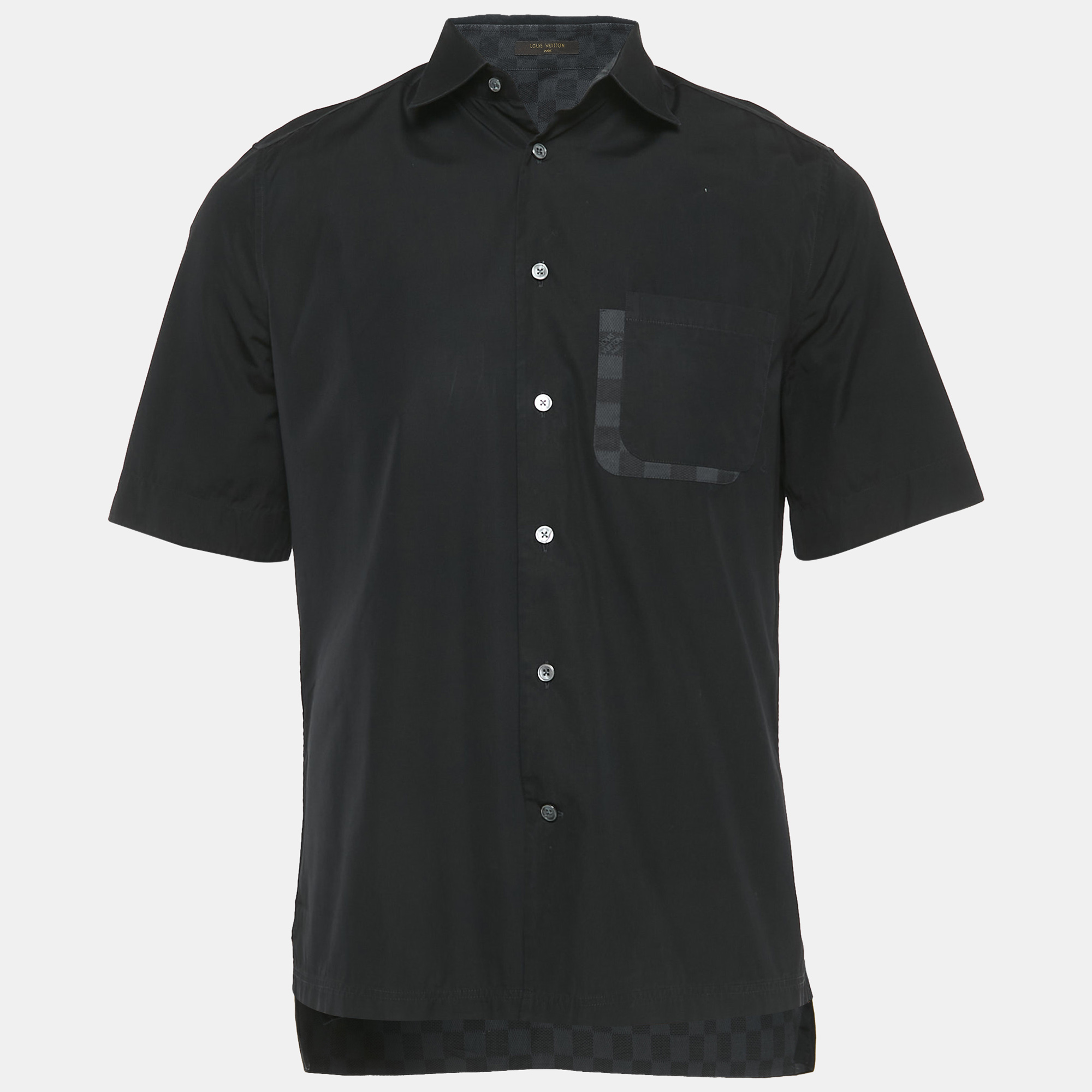 

Louis Vuitton Black Cotton Pocket Detail Short-Sleeve Shirt M