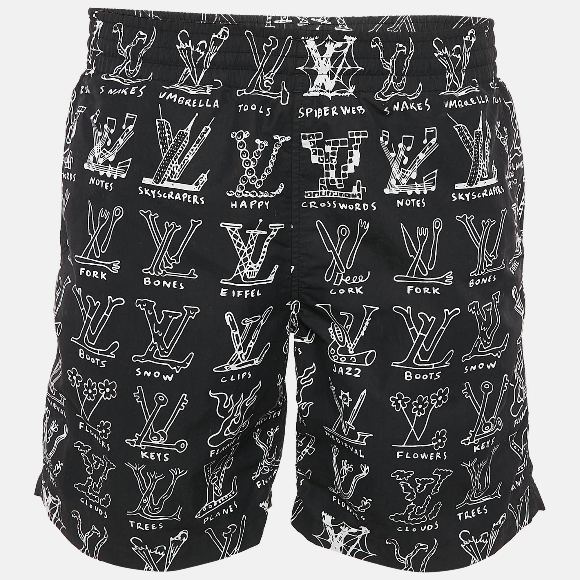 

Louis Vuitton Black LV Print Nylon Swim Shorts M