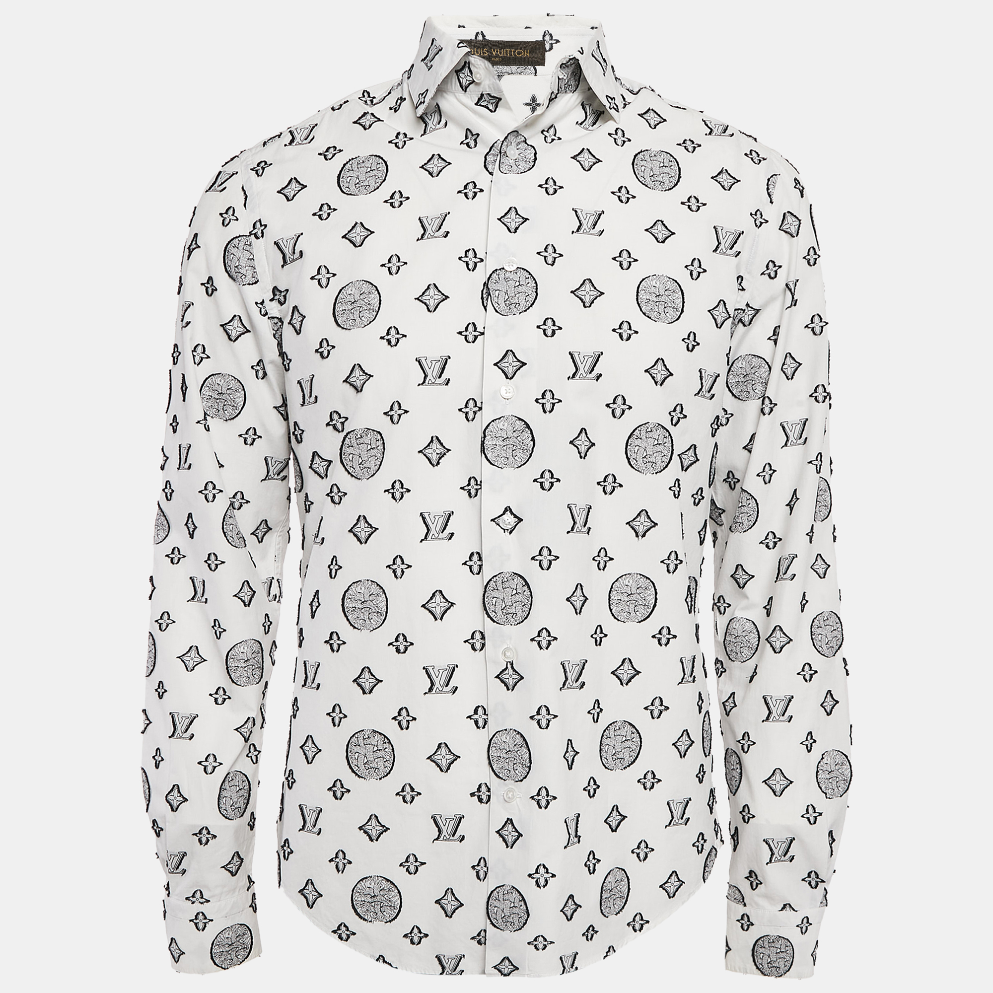 

Louis Vuitton White Monogram Fil-coupe Cotton Shirt M