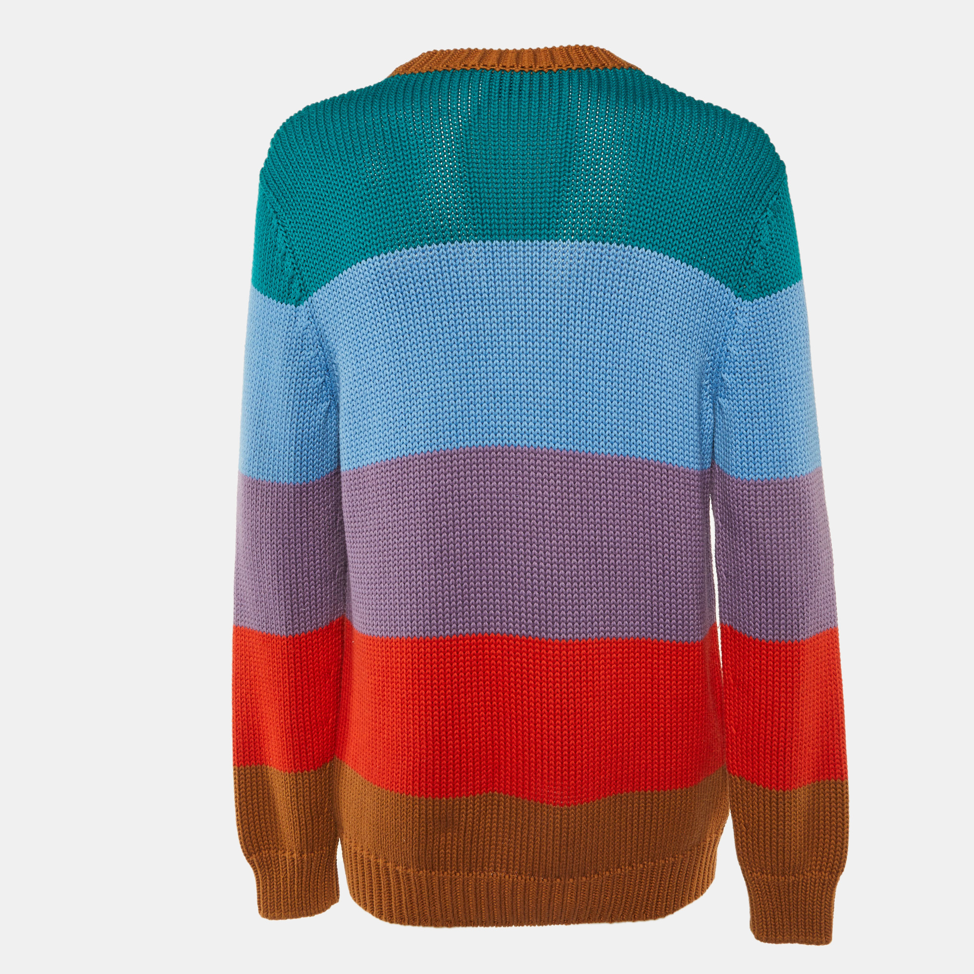Louis Vuitton Multicolor Colorblock Cotton & Cashmere Knit Jumper L 