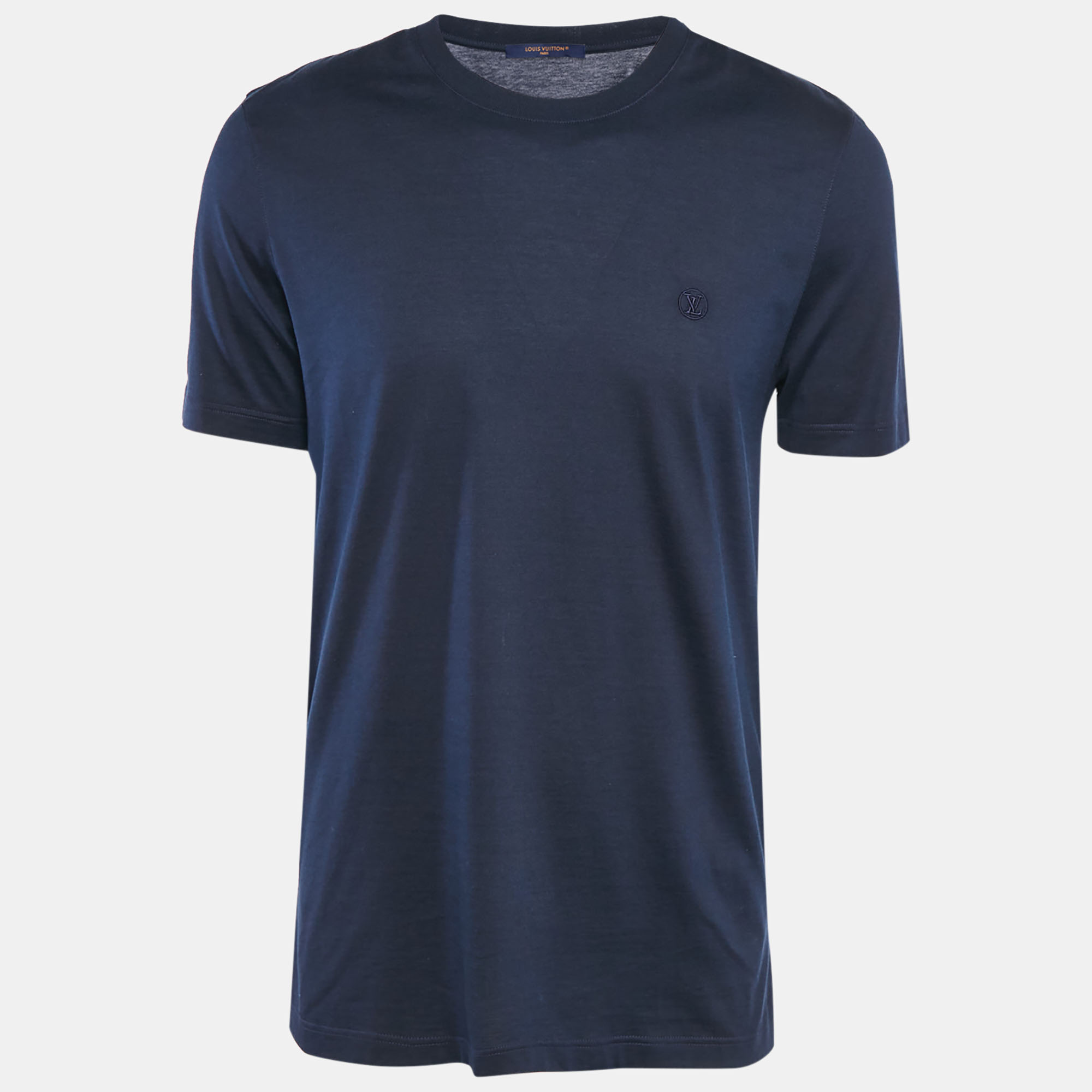 

Louis Vuitton Navy Blue Jersey Crewneck T-Shirt L