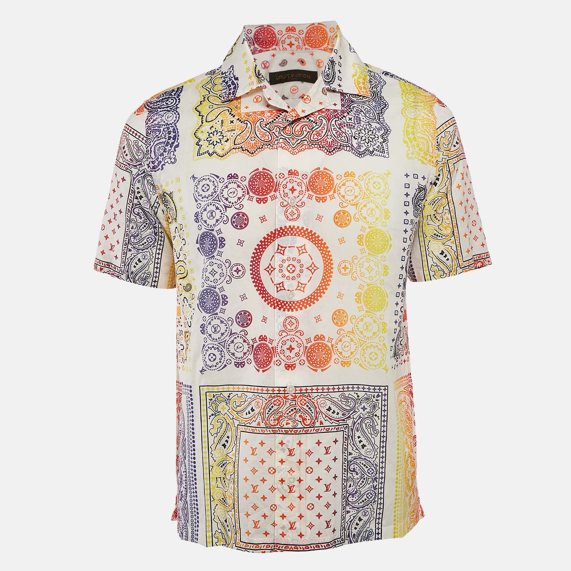 

Louis Vuitton Multicolor Bandana Print Cotton Short Sleeve Shirt M