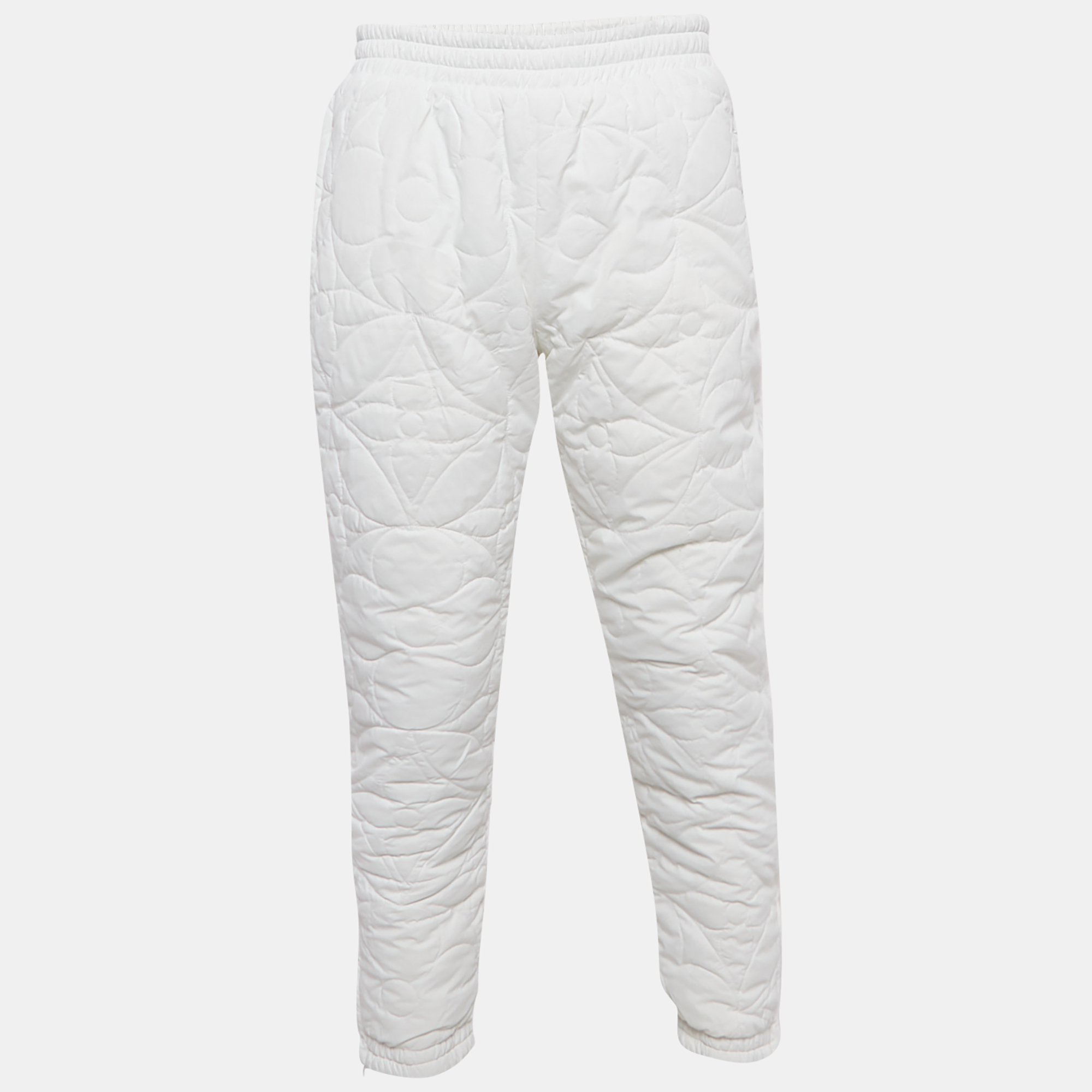 

Louis Vuitton White Synthetic Monogram Quilted Trousers XL
