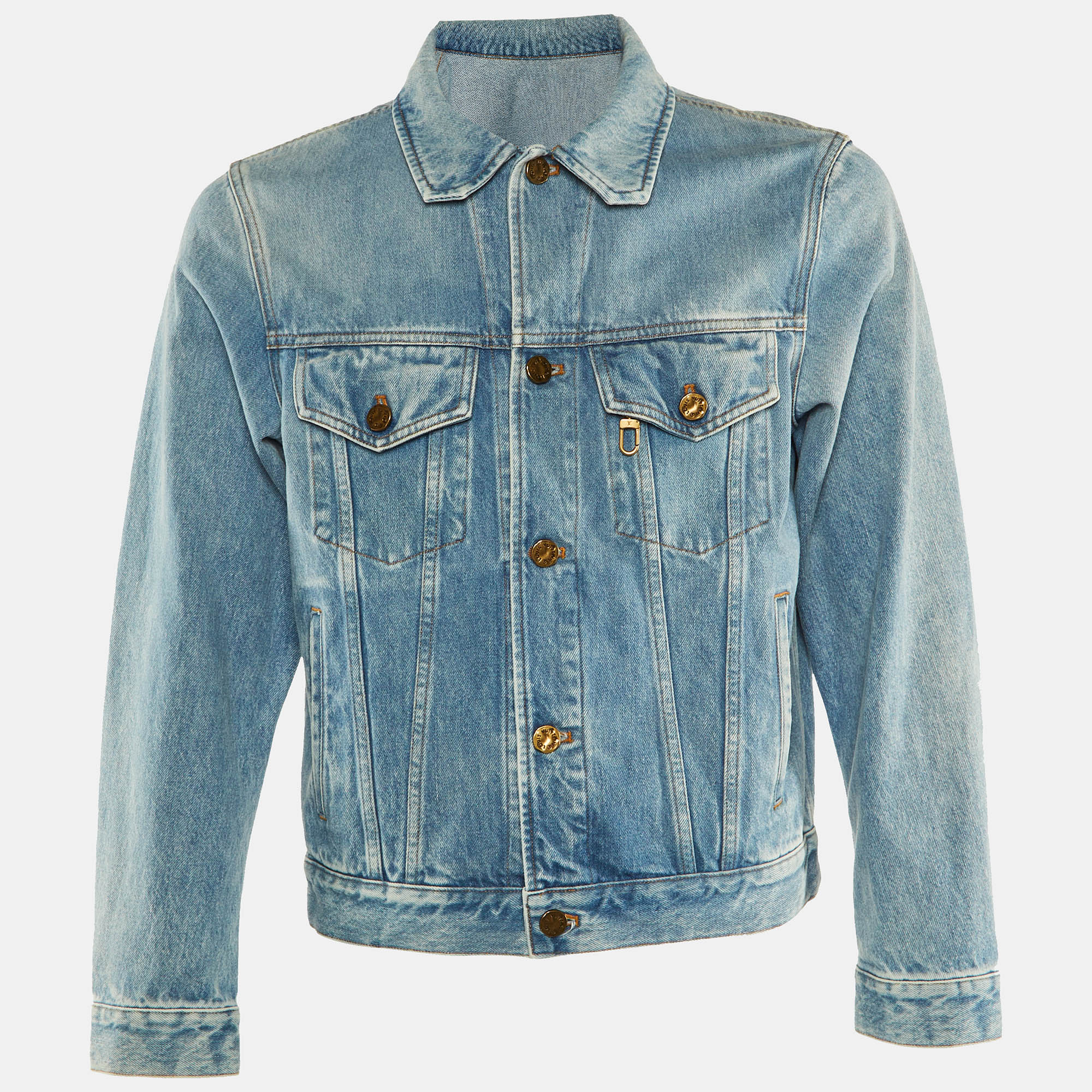 

Louis Vuitton Blue Denim Button Front Jacket XS