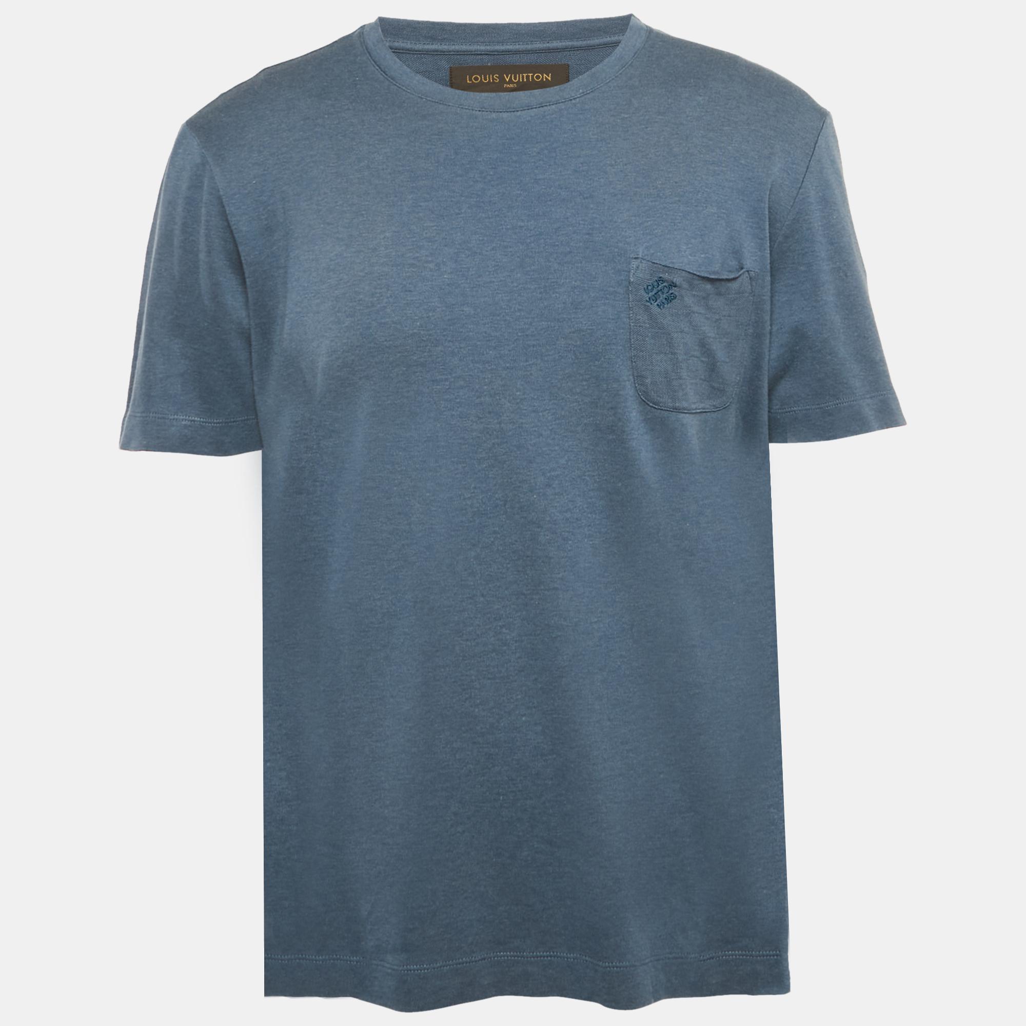 Louis Vuitton Blue Damier Pocket Jersey T-Shirt L