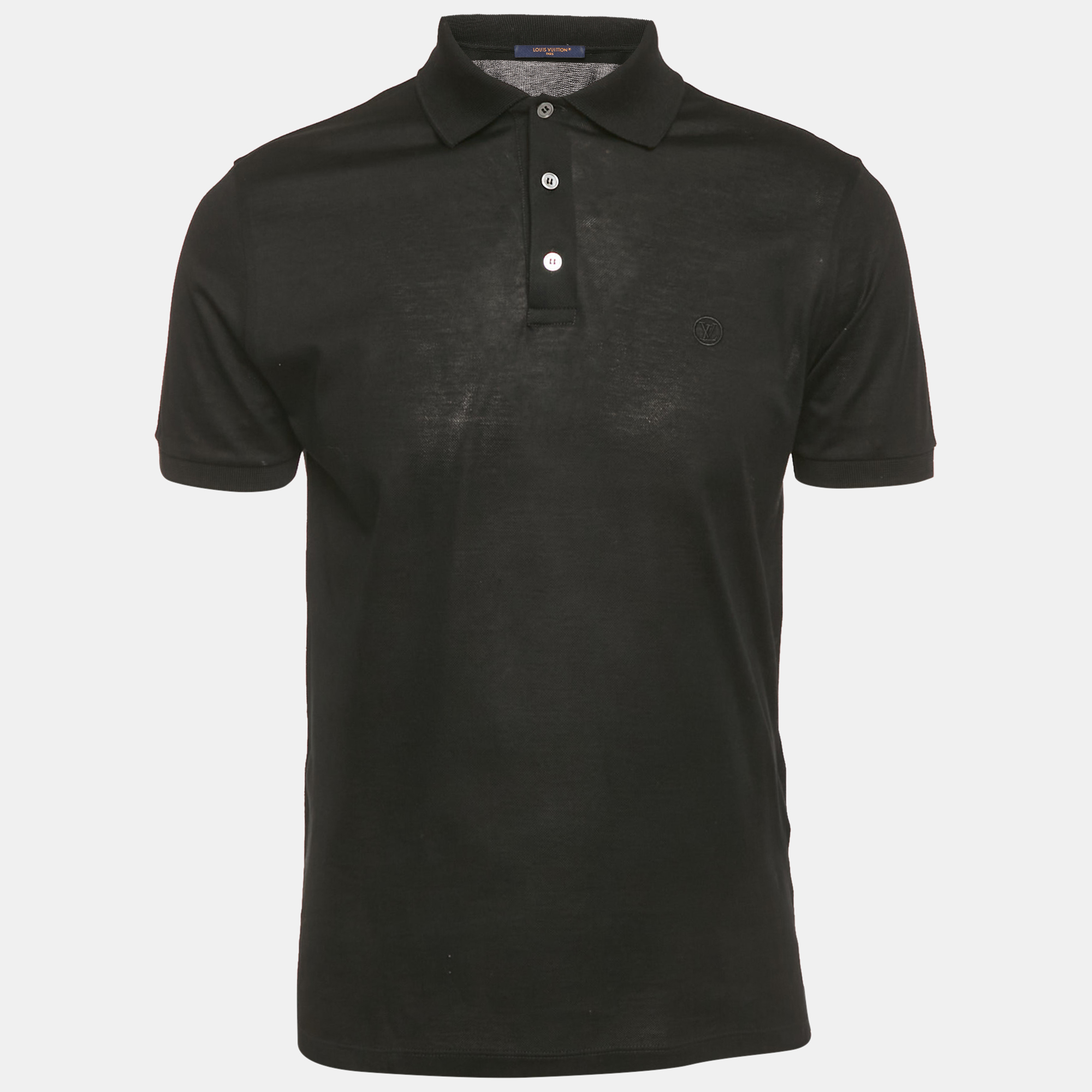 

Louis Vuitton Black Cotton Pique Polo T-Shirt M