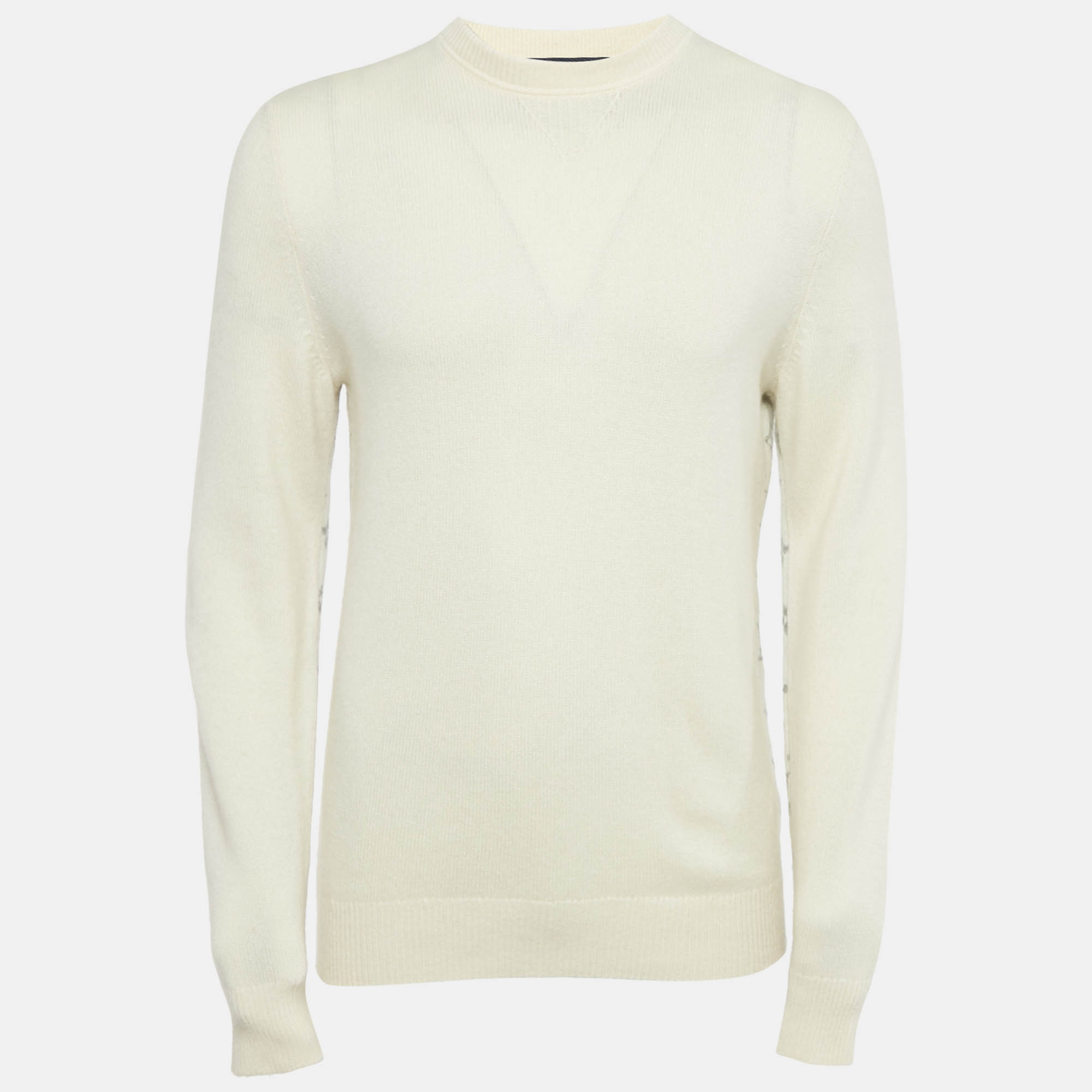 

Louis Vuitton Cream Knit Monogram Crewneck Sweatshirt M