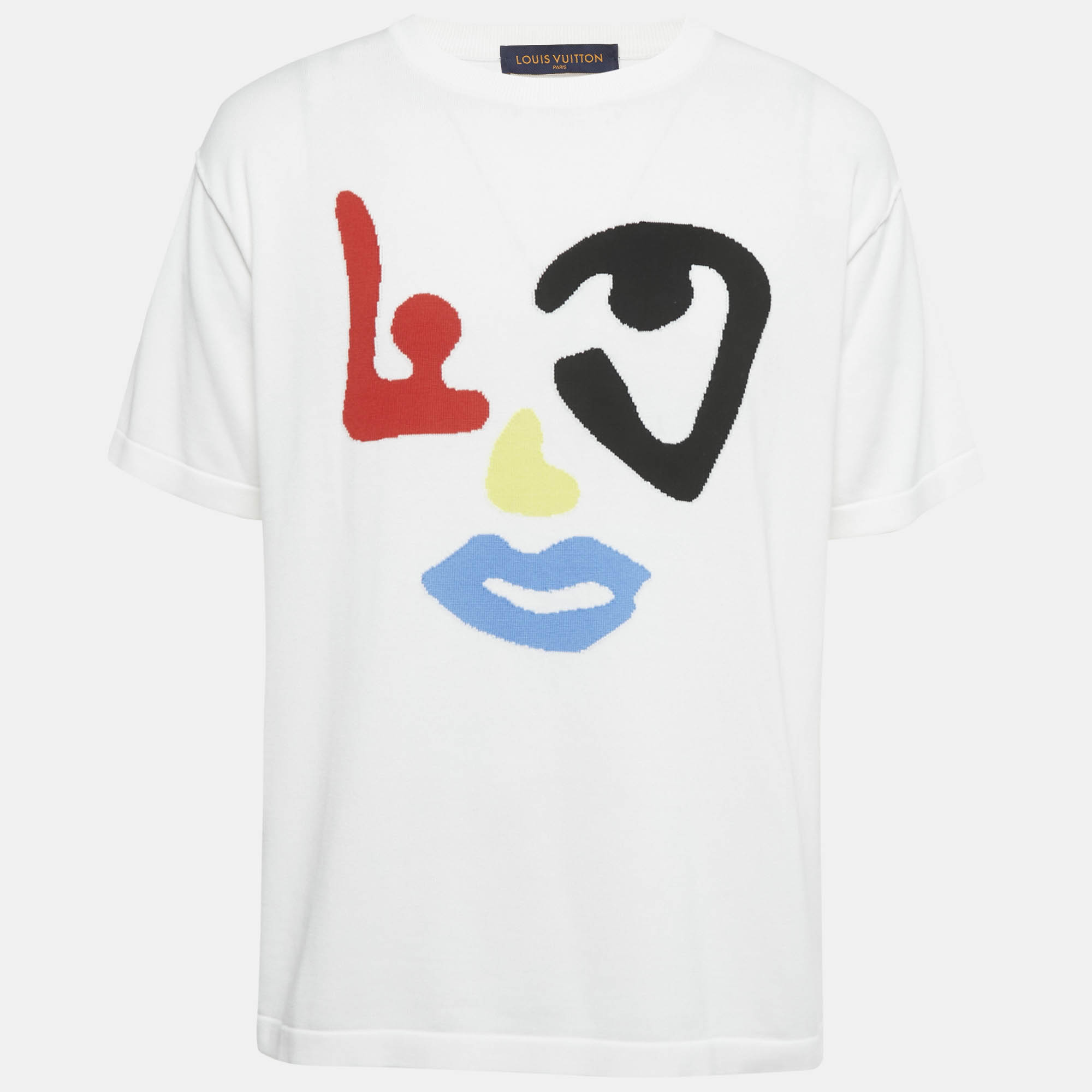 

Louis Vuitton White Intarsia Knit Sweatshirt L
