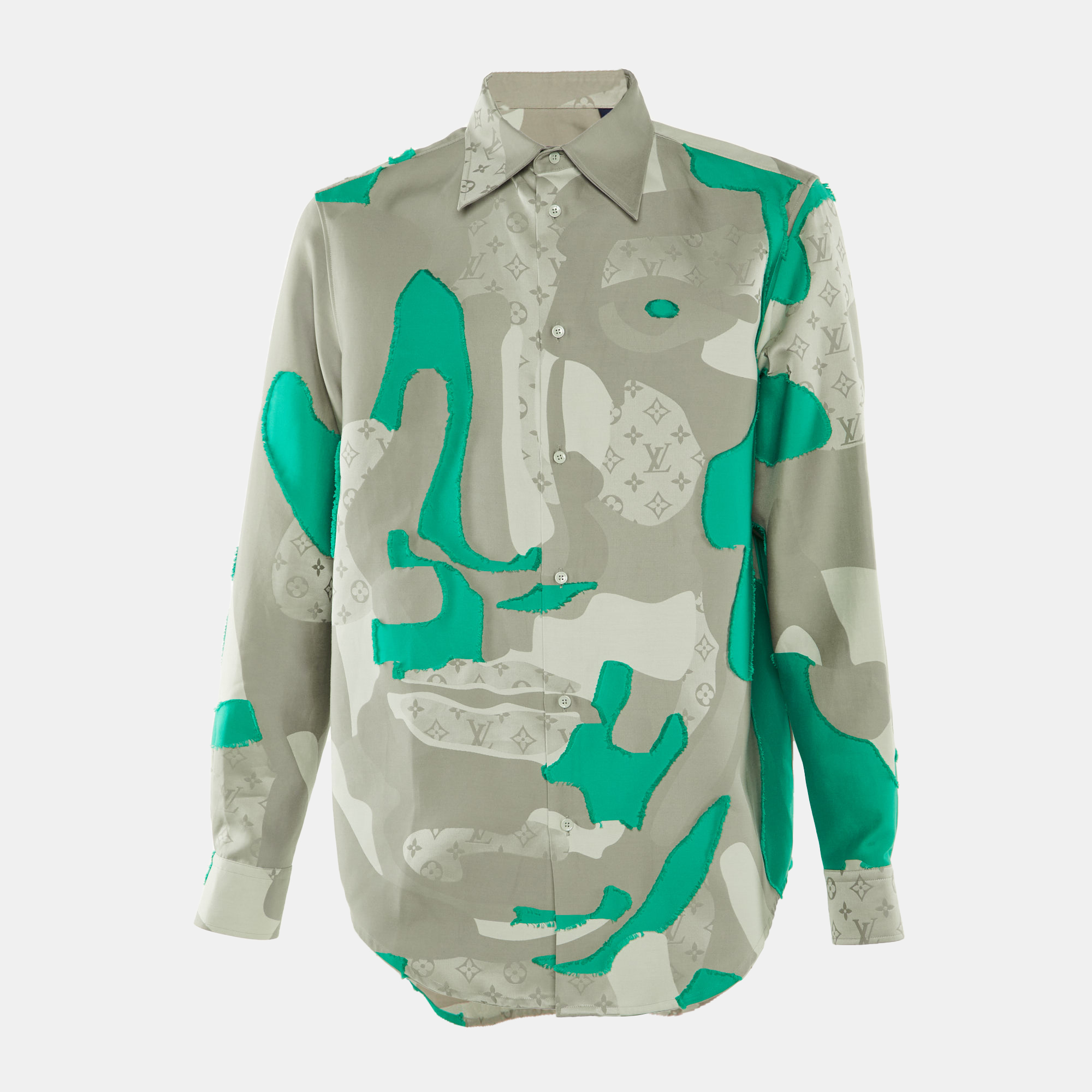 

Louis Vuitton Grey Monogram Fil Coupe Cotton Blend Shirt L