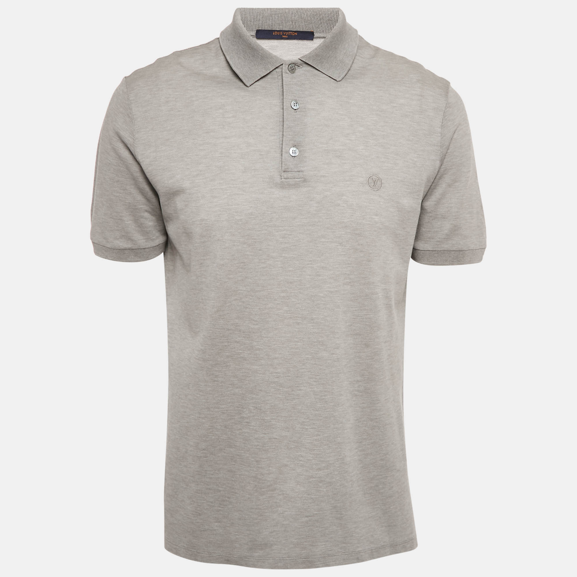 

Louis Vuitton Grey Cotton Pique Polo T-Shirt L