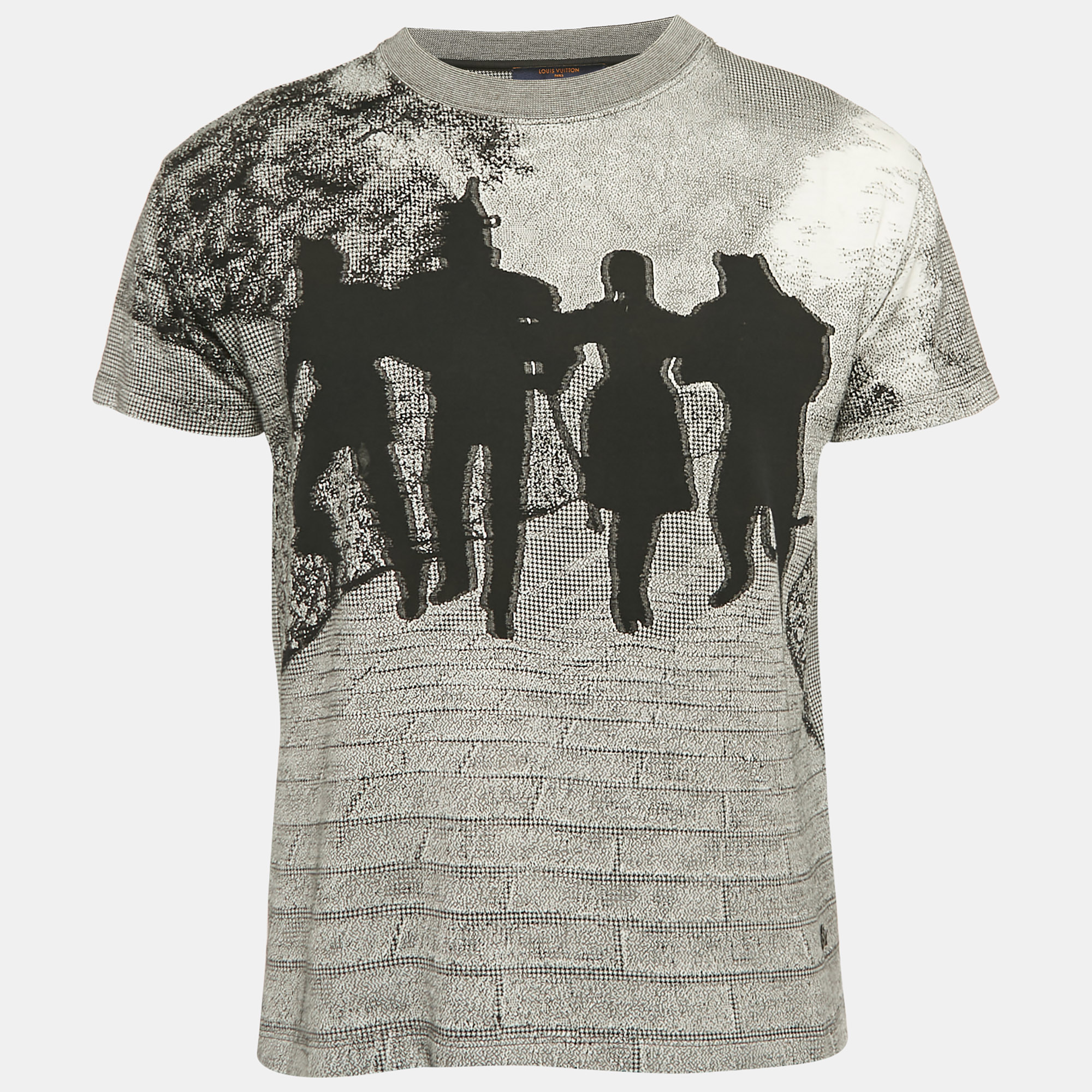 

Louis Vuitton Black Oz Brick Road Pattern Jacquard Knit T-Shirt XS