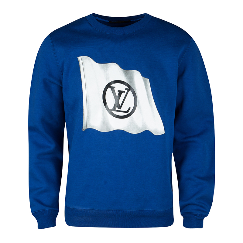 Vuitton Blue Flag Print Sweatshirt XL Louis Vuitton | TLC