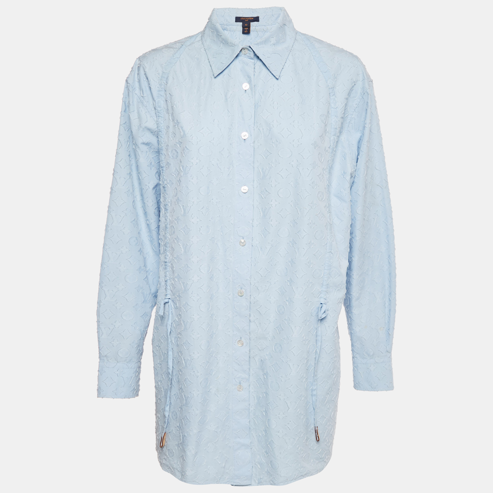

Louis Vuitton Blue Monogram Fil Coupe Cotton Shirt M
