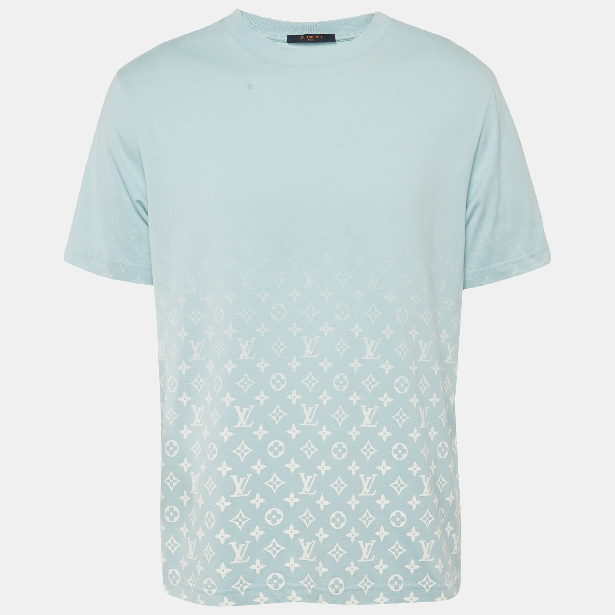 Louis Vuitton Blue Gradient Monogram Print Cotton T-Shirt XL