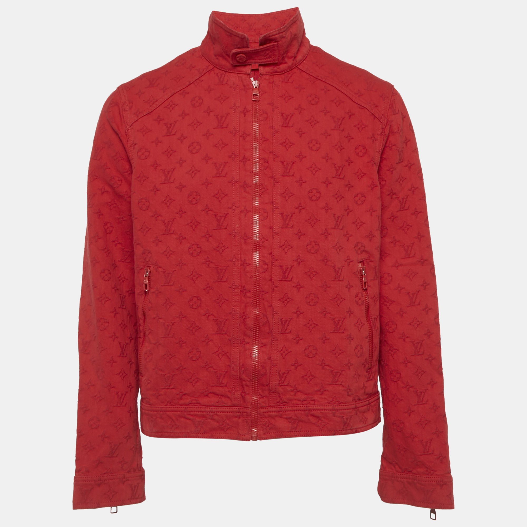

Louis Vuitton Red Monogram Denim Zip-Up Jacket L, Blue