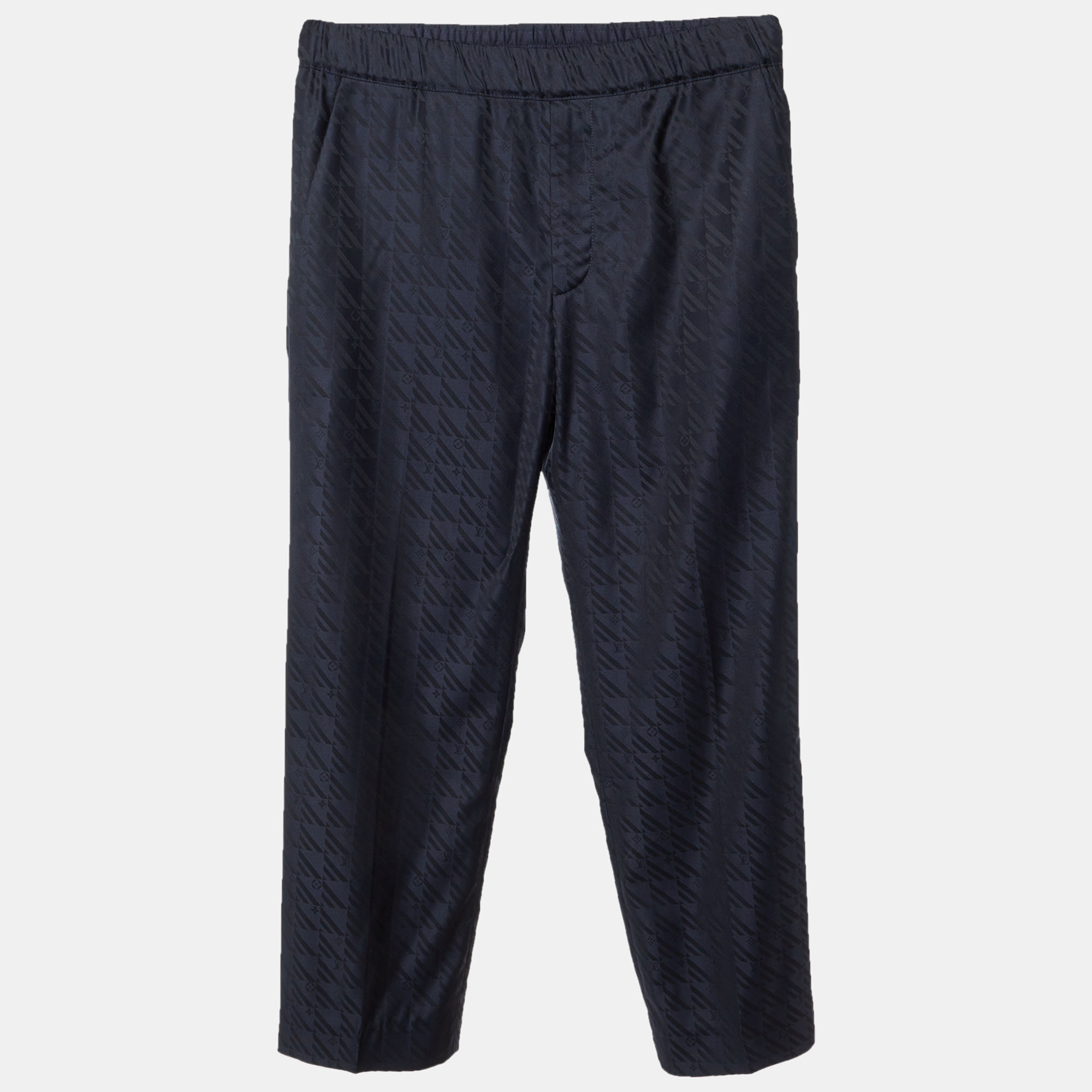 

Louis Vuitton Midnight Blue Monogram Pattern Wool Trousers S, Navy blue