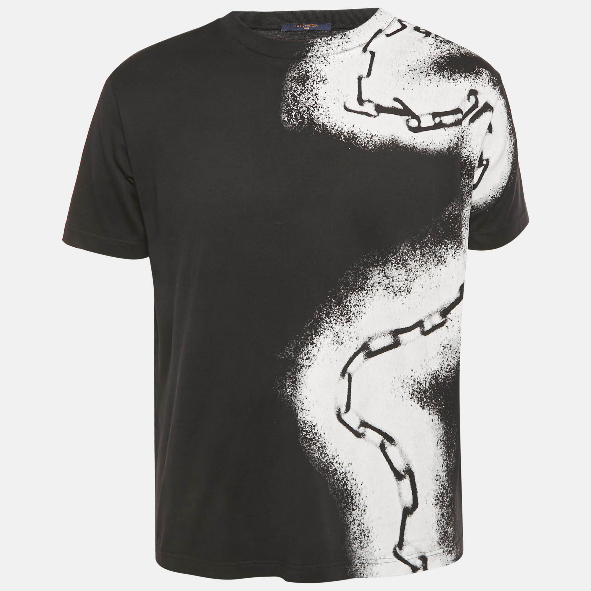 

Louis Vuitton Black Spray Painted Jersey T-Shirt M, White