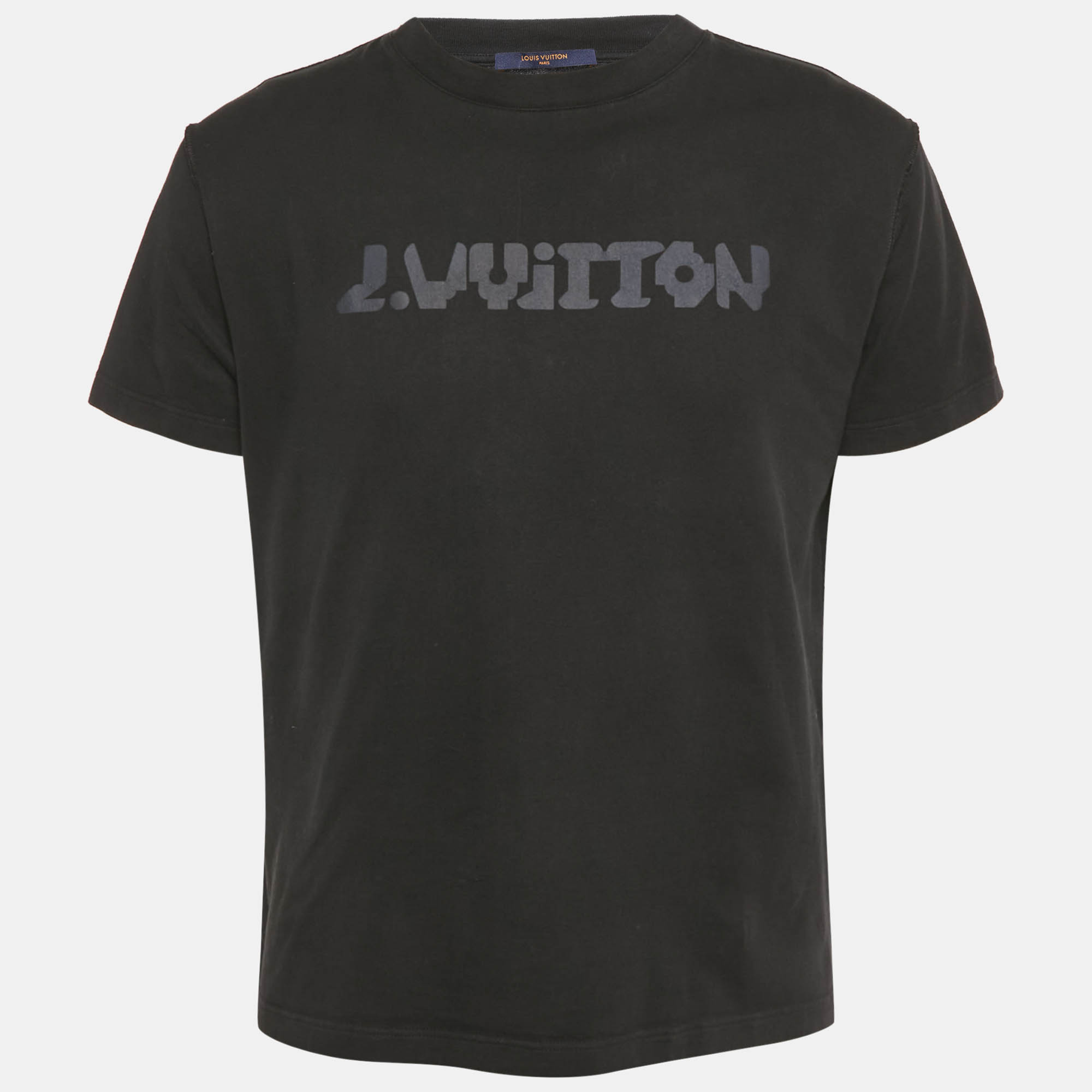 

Louis Vuitton Black Logo Print Jersey Crewneck T-Shirt M