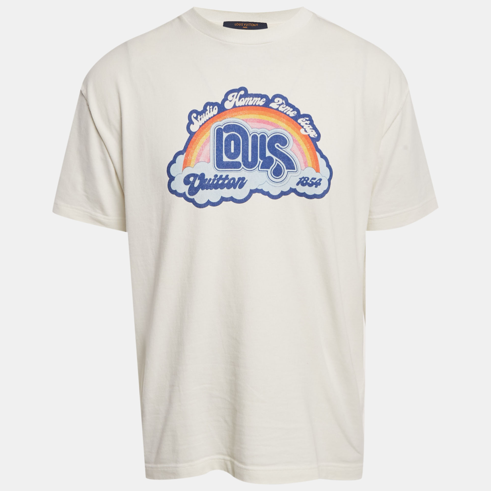 

Louis Vuitton White Rainbow Print Jersey Crewneck T-Shirt M