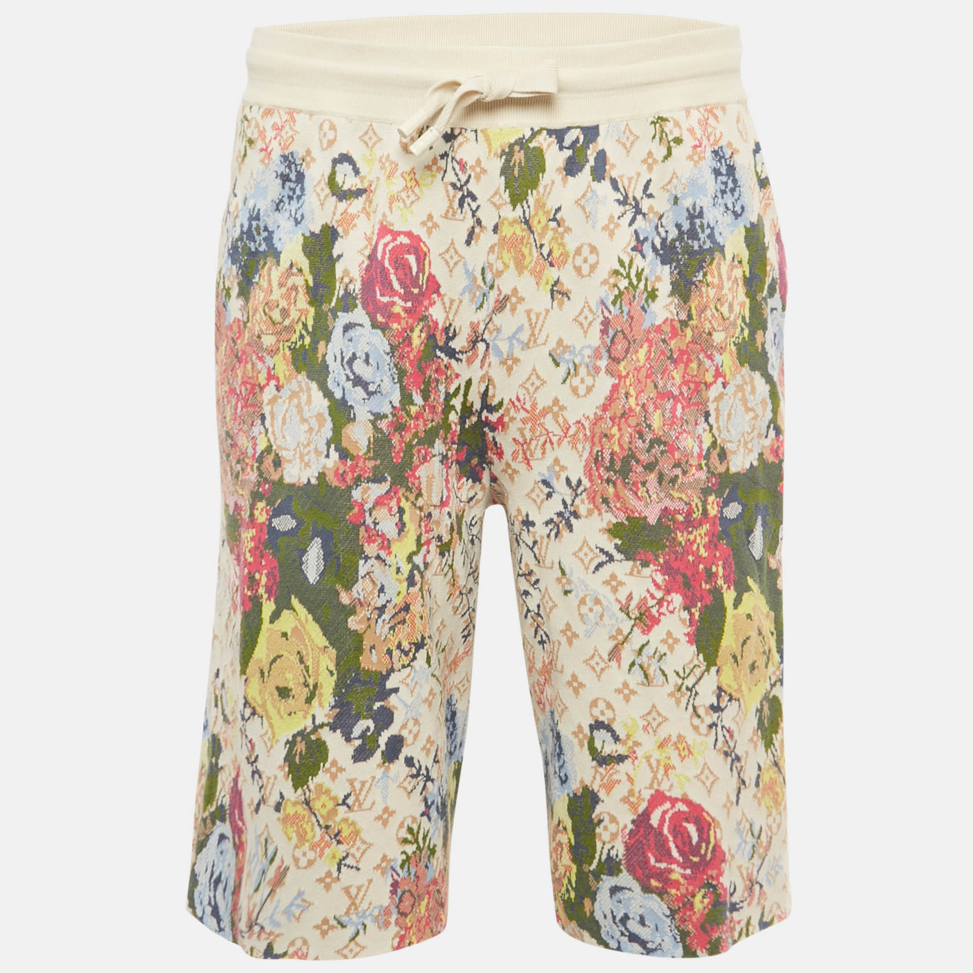 

Louis Vuitton Beige Graphic Floral Monogram Jacquard Shorts M