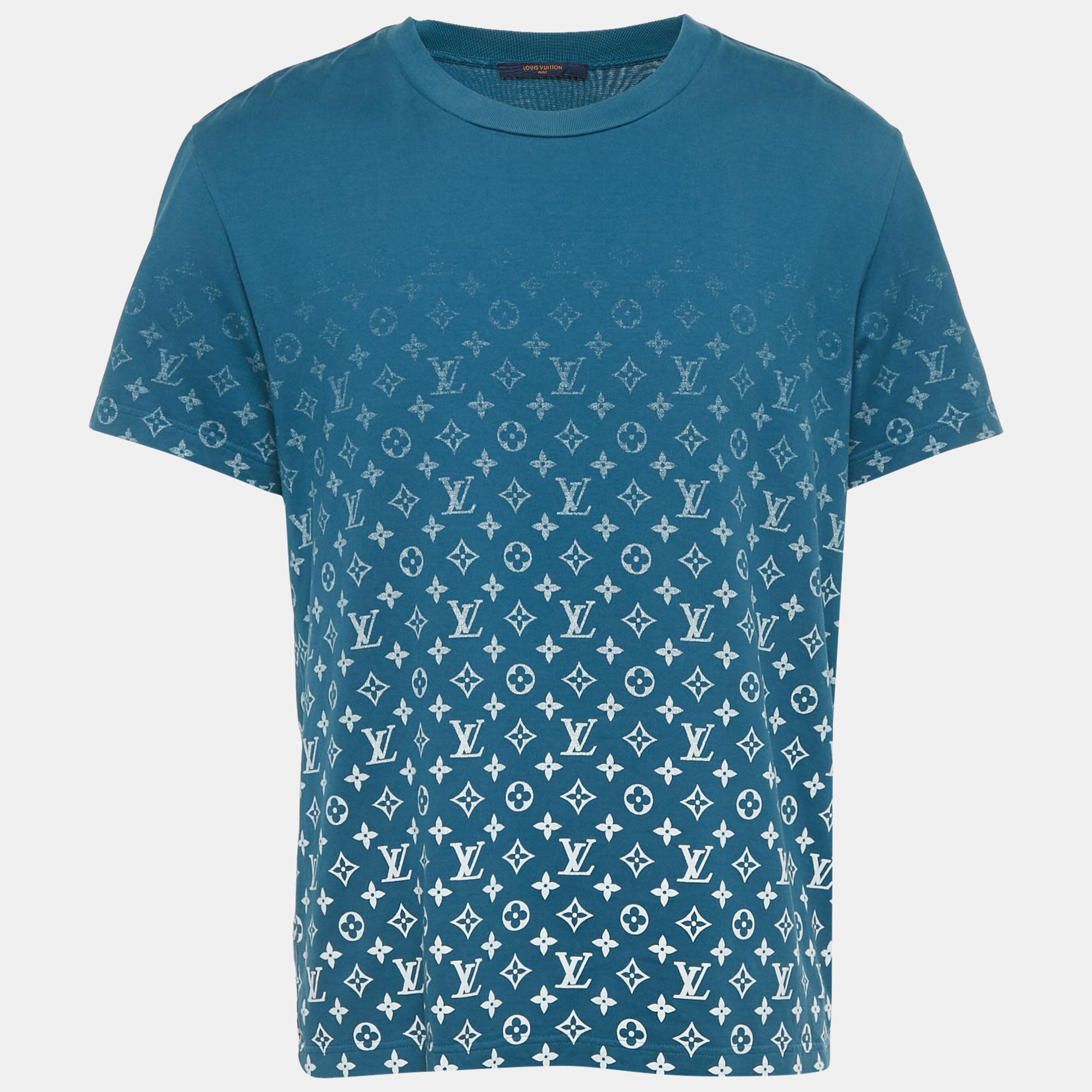 

Louis Vuitton Blue Monogram Print Gradient Cotton T-Shirt XL