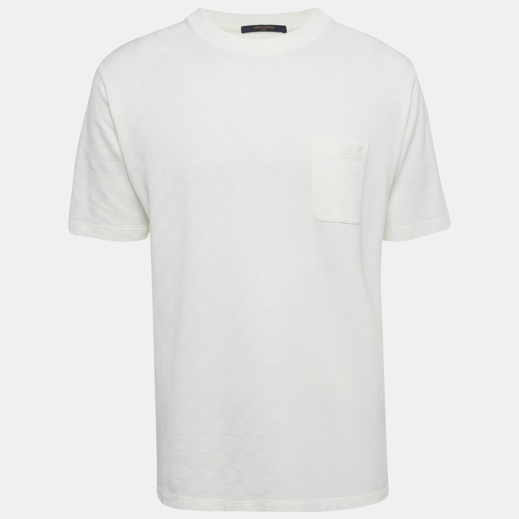 

Louis Vuitton White Damier Jersey Crewneck T-Shirt XL
