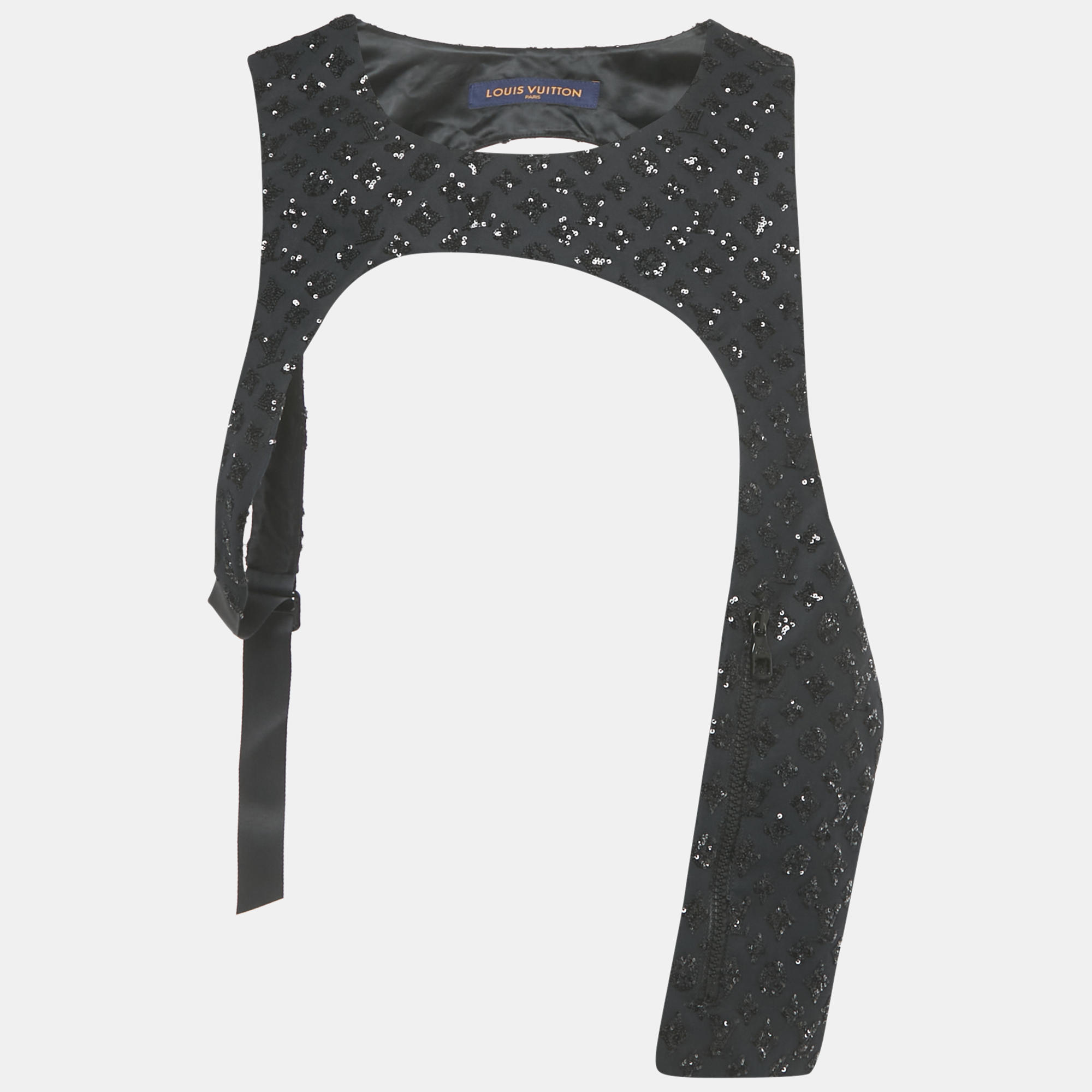 

Louis Vuitton Black Sequin Monogram Cotton Fabric Mid-Layer M
